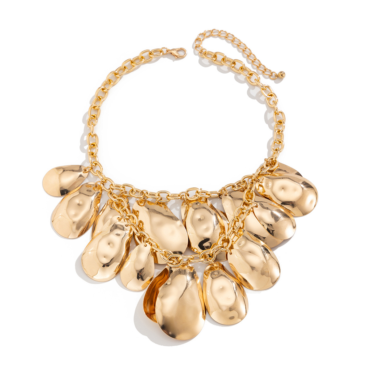 Mojoyce Thicker Irregular Drop Metal Pendant Necklace Gold Color High Quality Neck Jewelry Women Gift 2025 Fashion Jewelry - Image 4