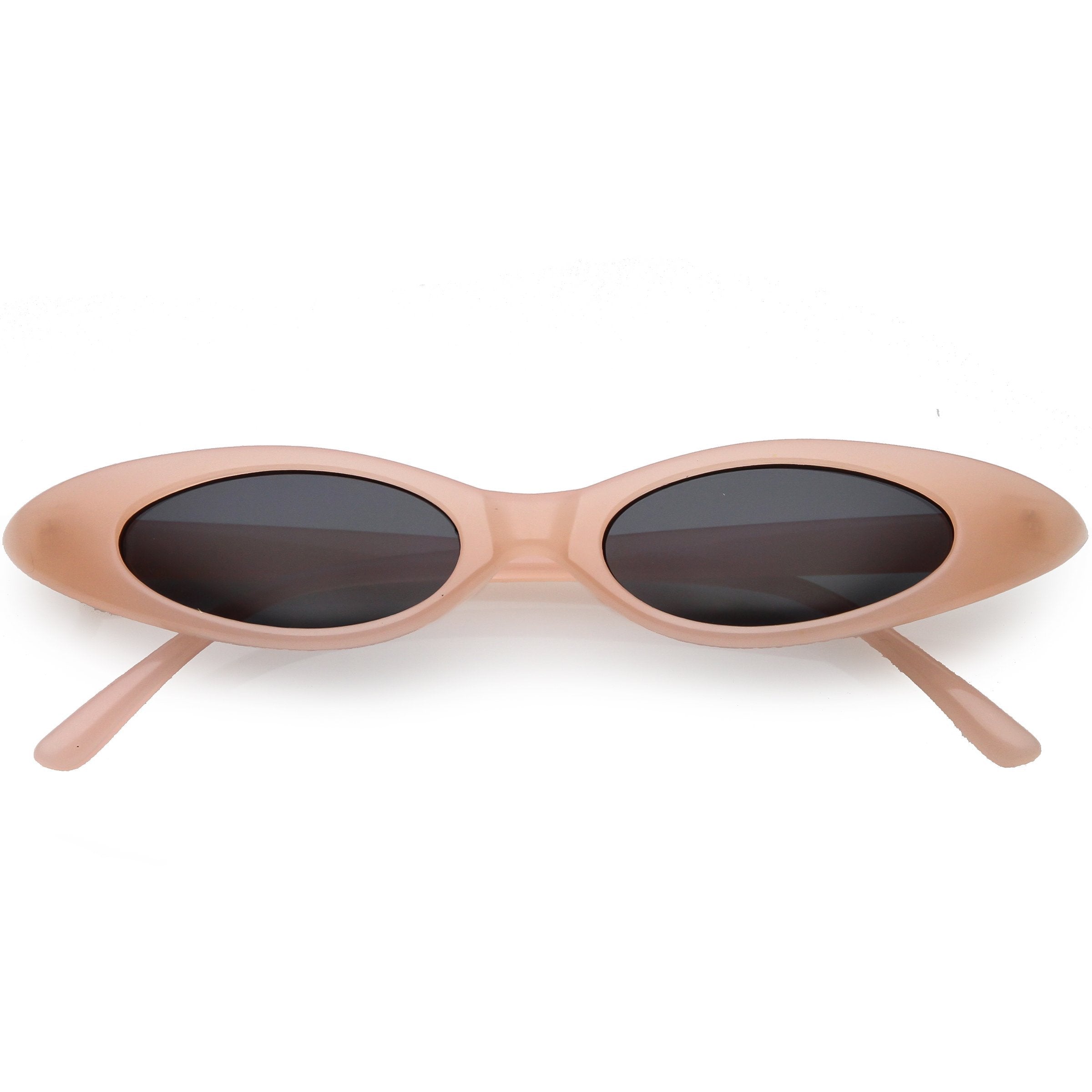 Trendy Pastel Thin Oval Sunglasses - Image 4