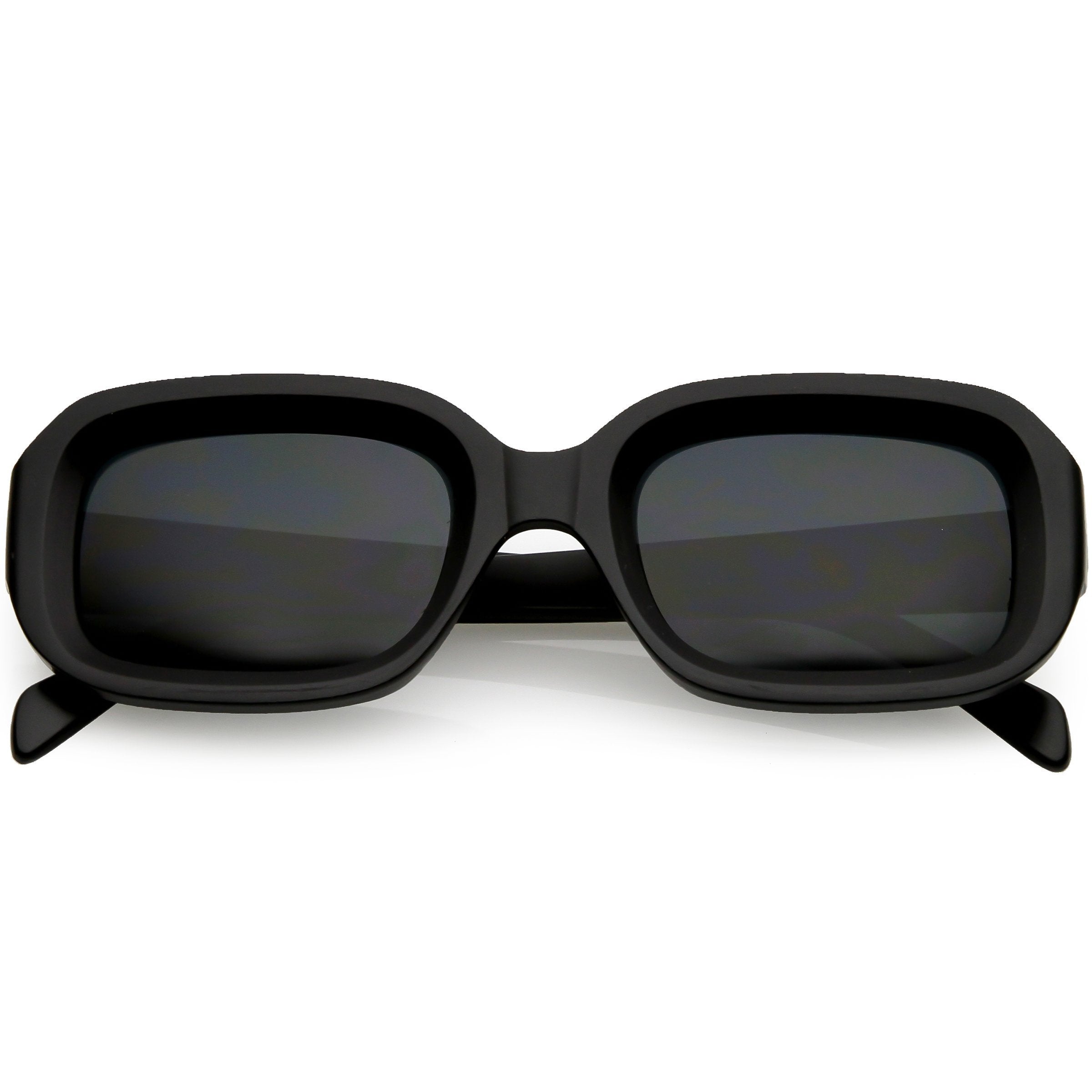 Retro Bold Deep Inset Rectangle Sunglasses