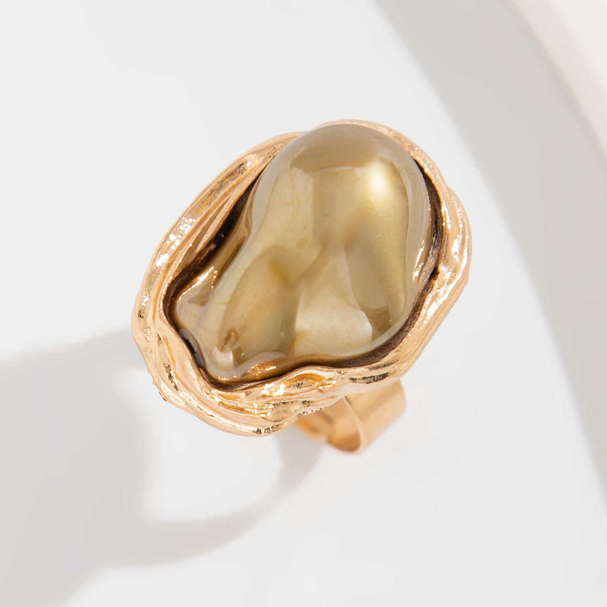 Mojoyce Fashion Imitation Pearl Gold Color Open Adjustable Ring for Women Engagement Party Gift Irregular Pearl Ring Jewelry 2025 - Image 7