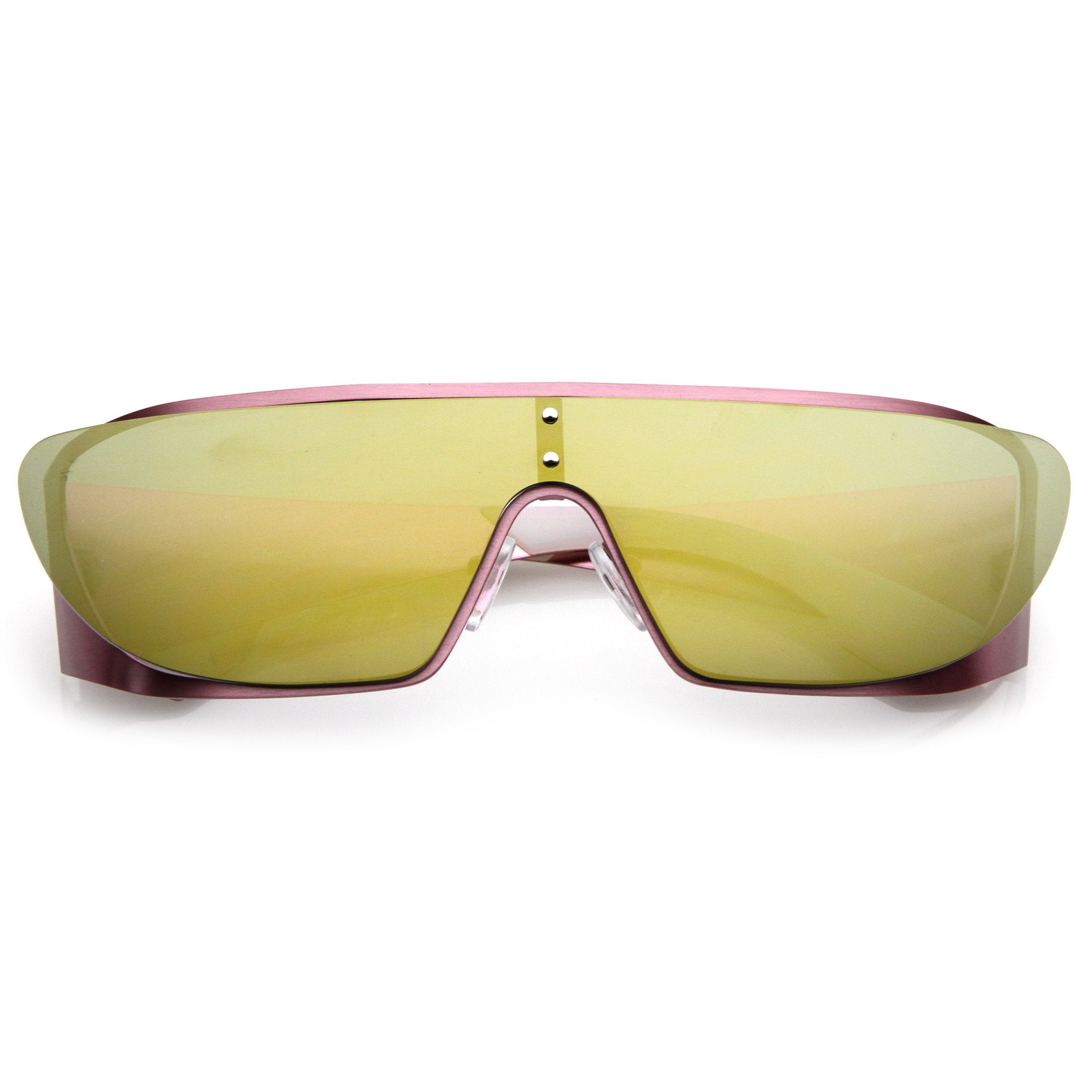 Space Cadet Metal Cutout Shield Sunglasses - Image 7
