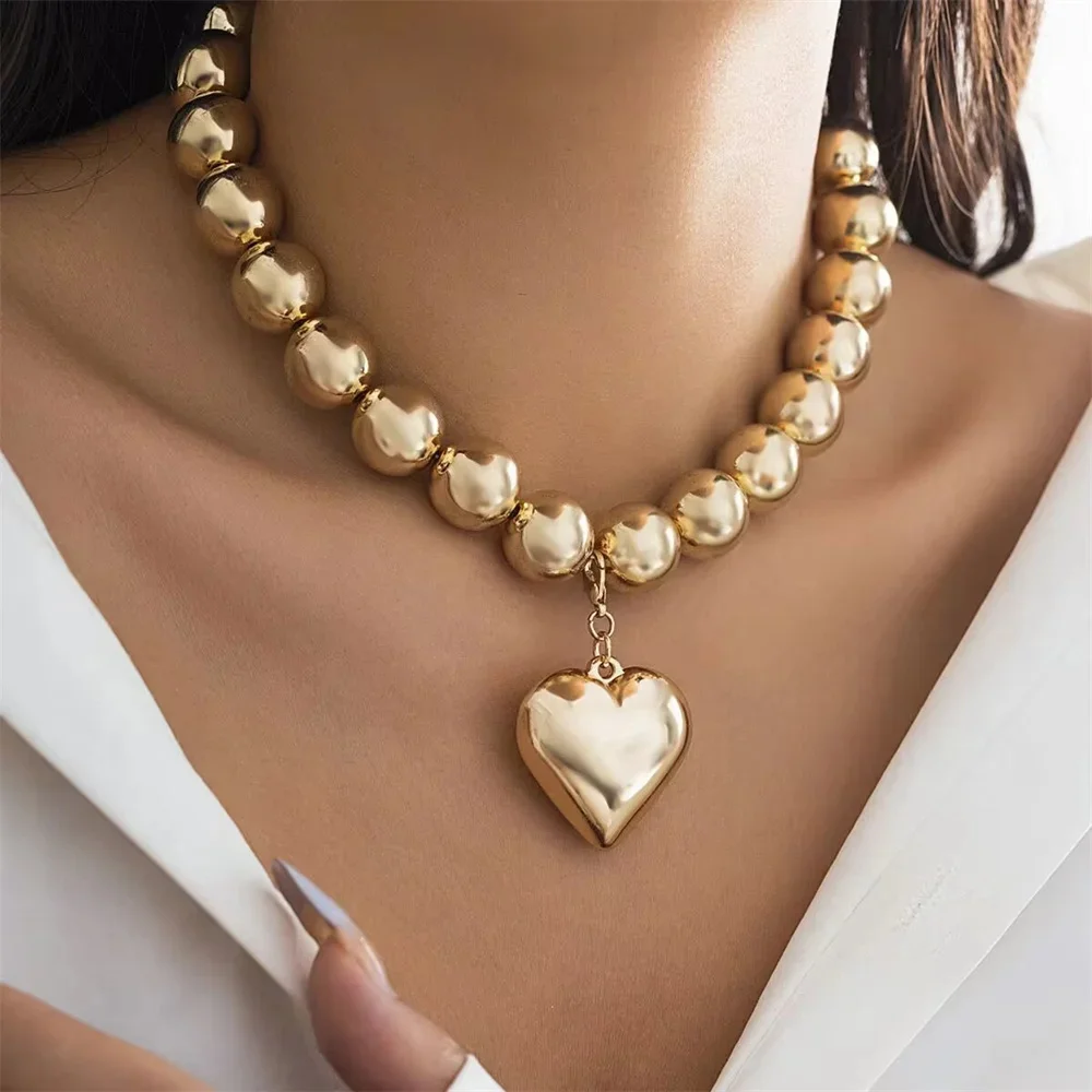 Mojoyce-Mother's Day Gift Vintage Silver-plate Geometric Exaggerated CCB Chain Necklace For Women Female Fashion Boho Artificial Pearl Y2K Jewelry Gift - Image 21