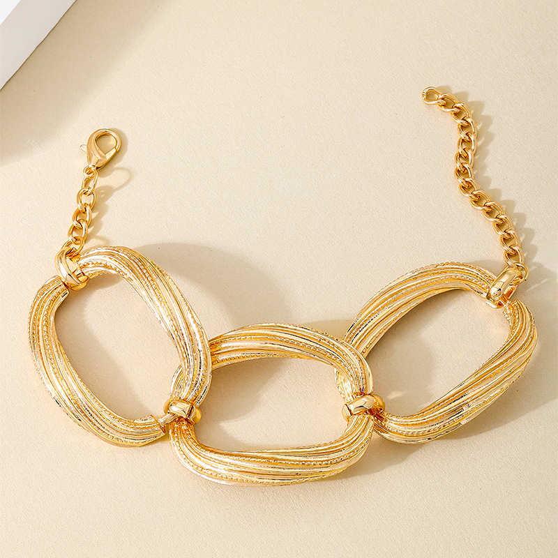 Mojoyce Punk Gold Color Hollow Geometric Choker Necklace Torques Bracelet Set For Women Men Collar Necklace African Jewelry Sets - Image 6