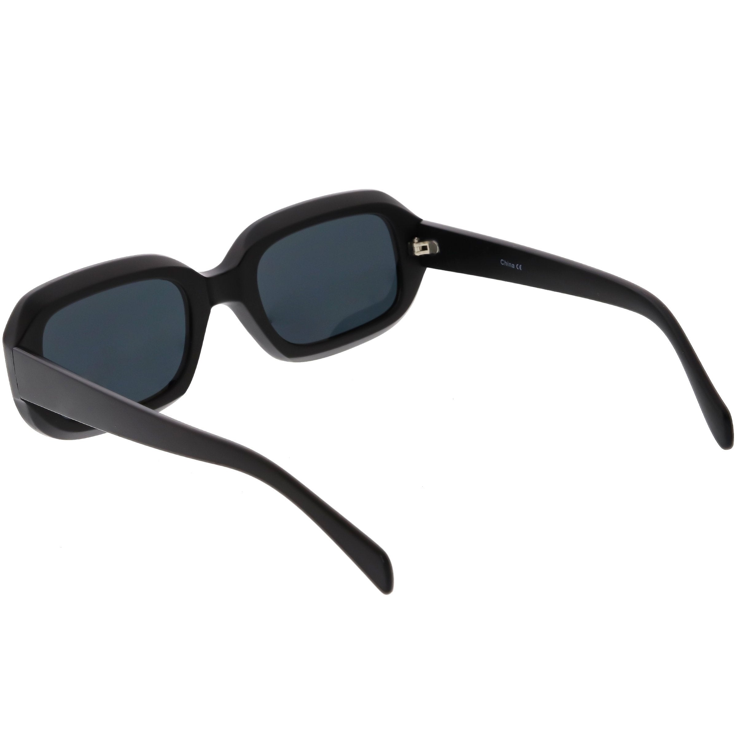 Retro Bold Deep Inset Rectangle Sunglasses - Image 3
