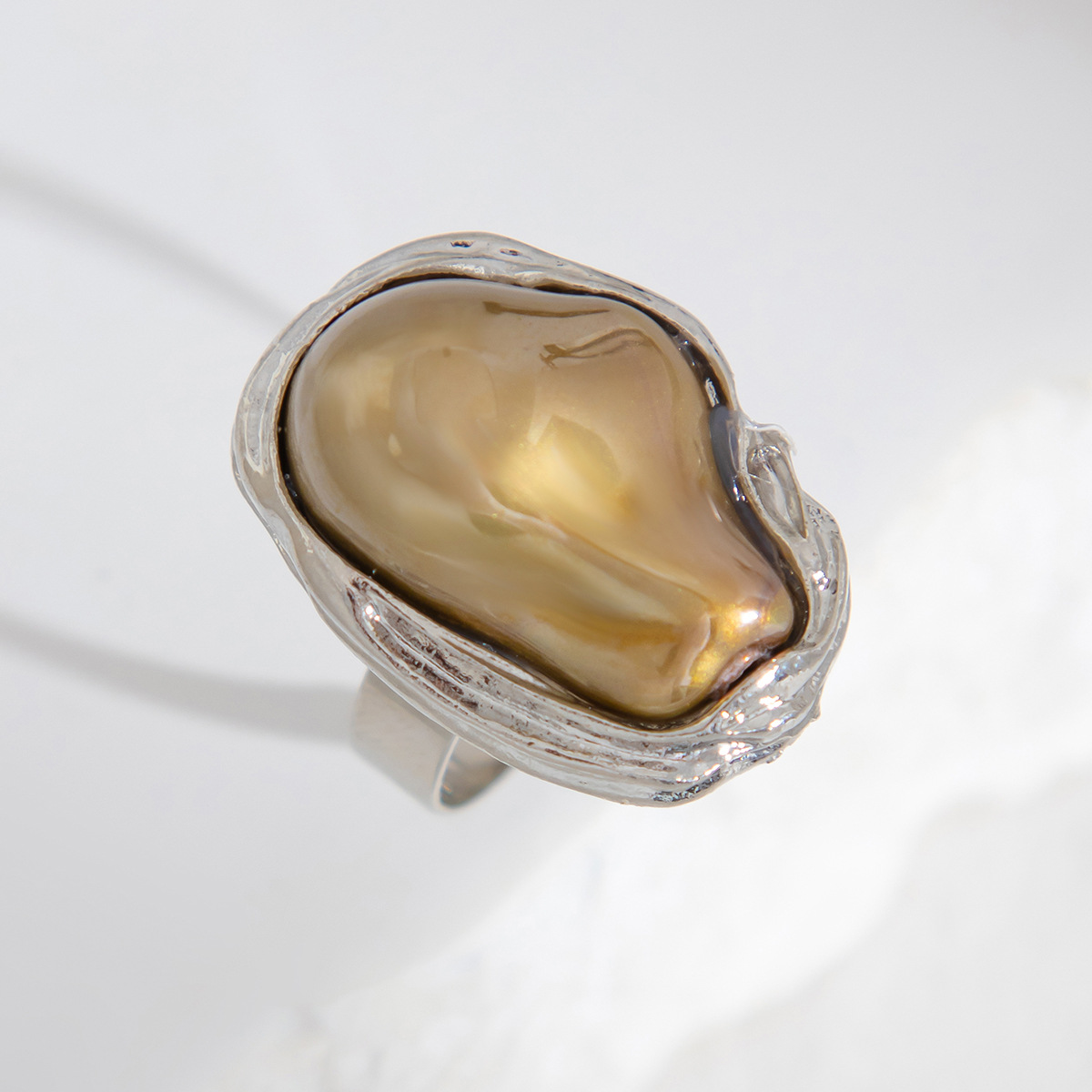 Mojoyce Fashion Imitation Pearl Gold Color Open Adjustable Ring for Women Engagement Party Gift Irregular Pearl Ring Jewelry 2025 - Image 6