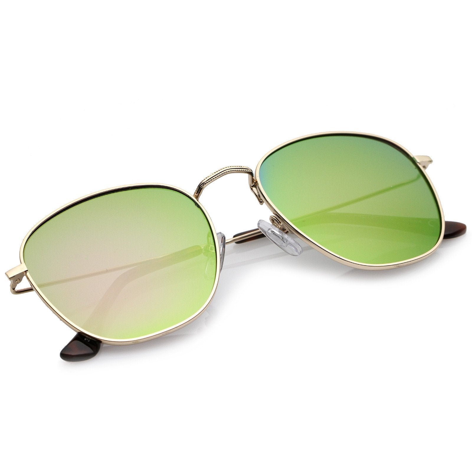 Slim Mirrored Flat Lens Square Sunglasses - Image 3