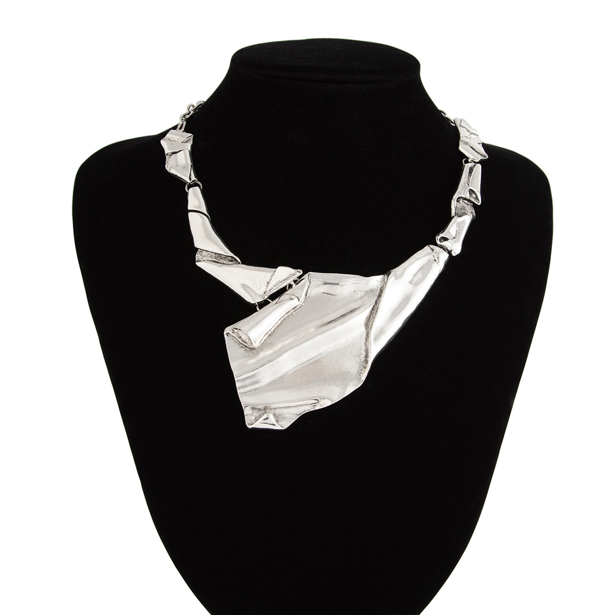 Mojoyce Exaggerated Irregular Geometric Metal Necklace for Women Punk Chunky Heavy Short Choker Party Jewelry Steampunk - Image 10