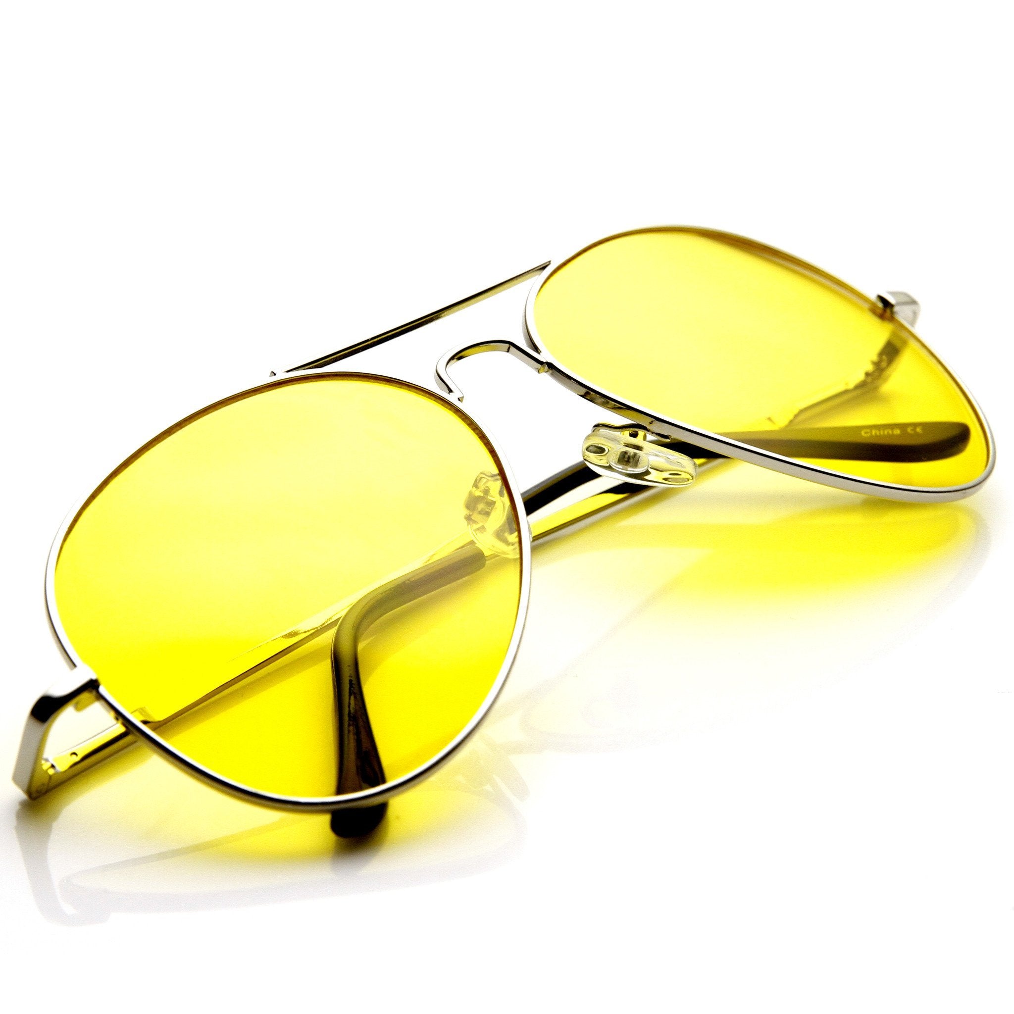 Aviator Sunglasses With Yellow Driving Lens - Image 3
