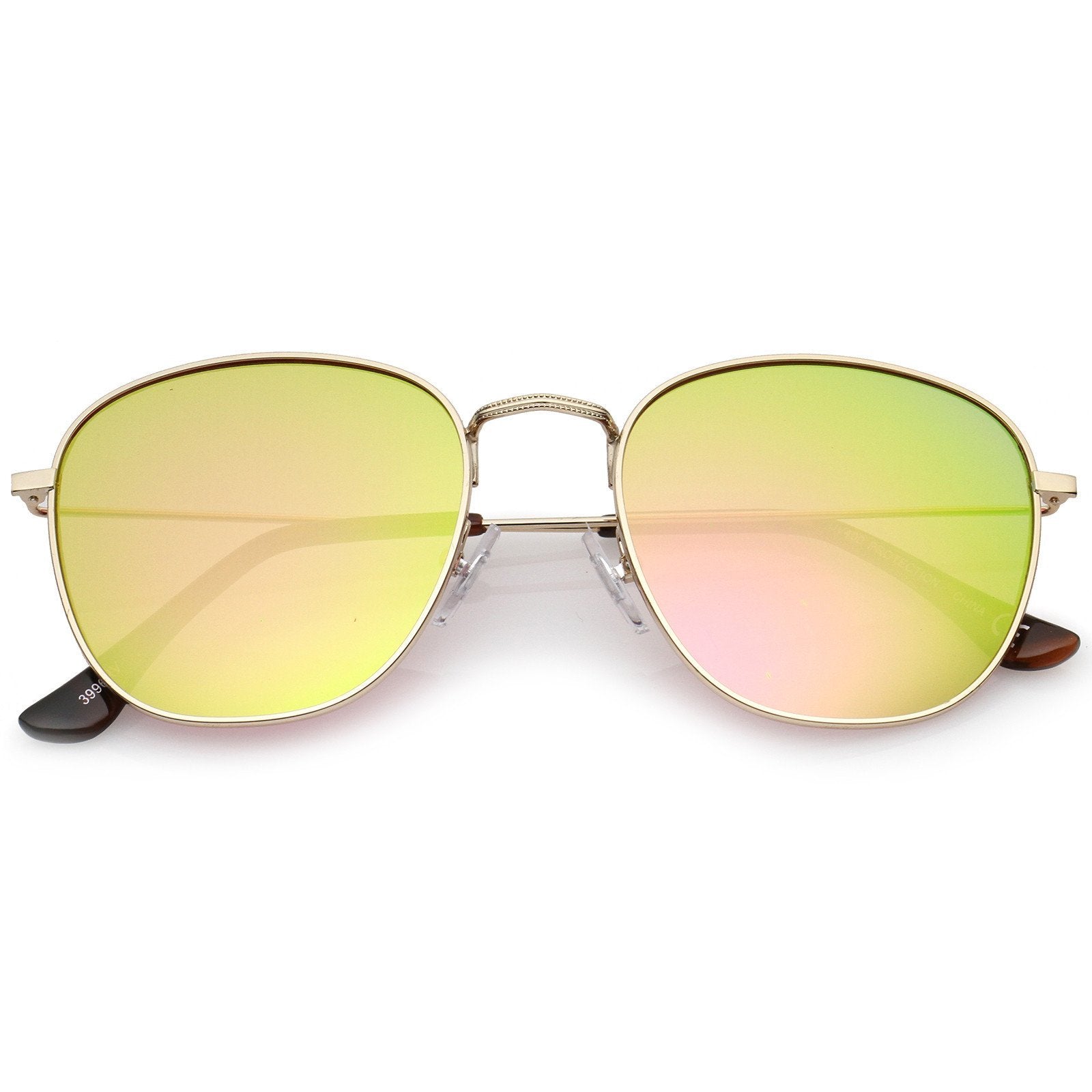 Slim Mirrored Flat Lens Square Sunglasses - Image 5