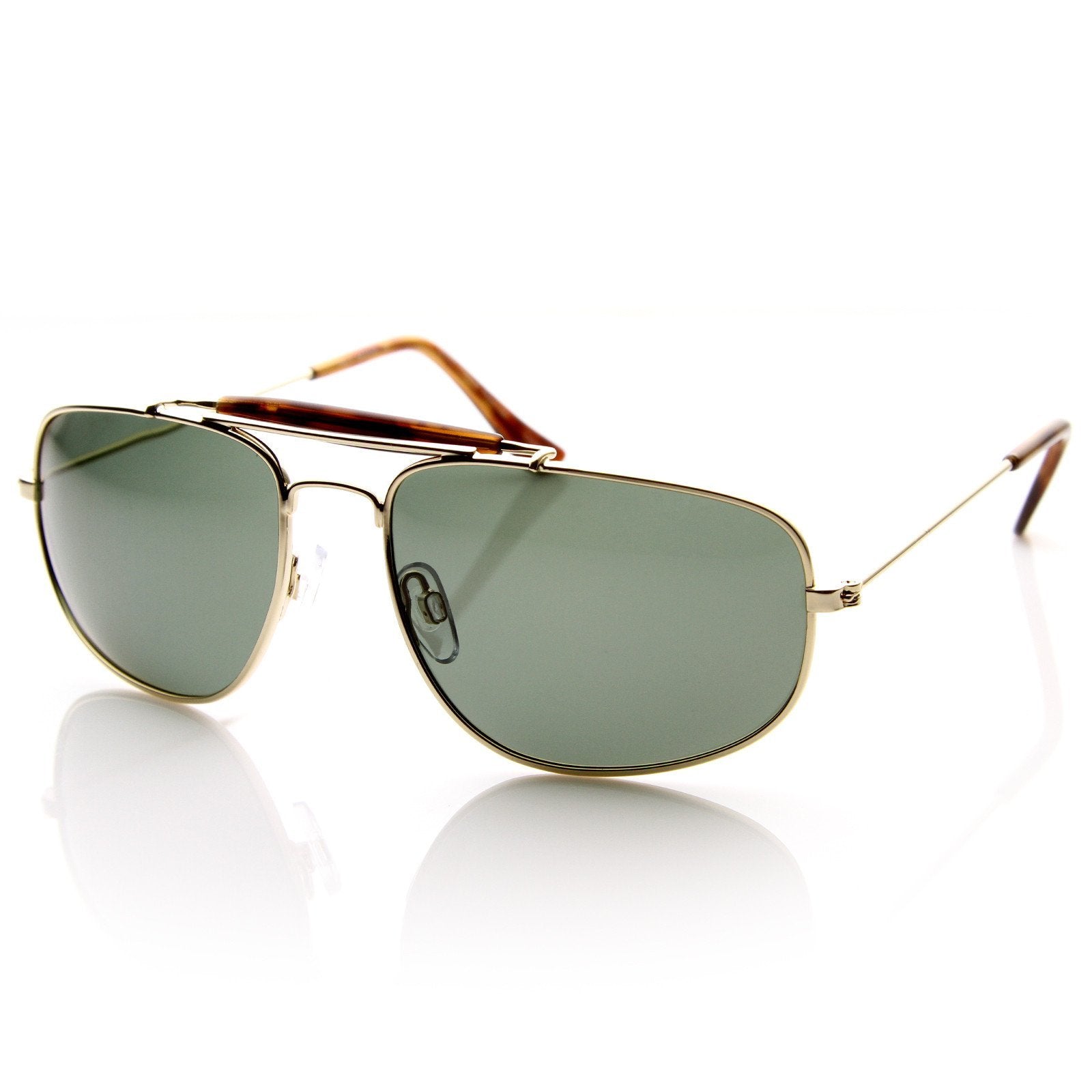 Cross Bar Nickel Finish Aviator Sunglasses - Image 2