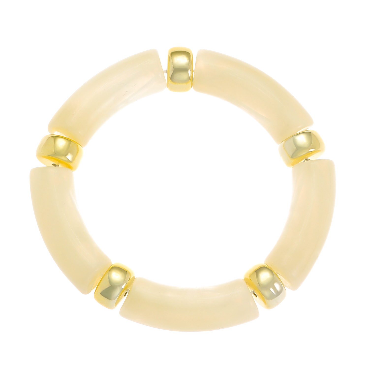 Mojoyce Fashion Acrylic Resin Amber Bamboo Bead Elastic Bracelet Bangles Tube Beads Handmake 2025 Trendy Designer Women Bracelets - Image 7
