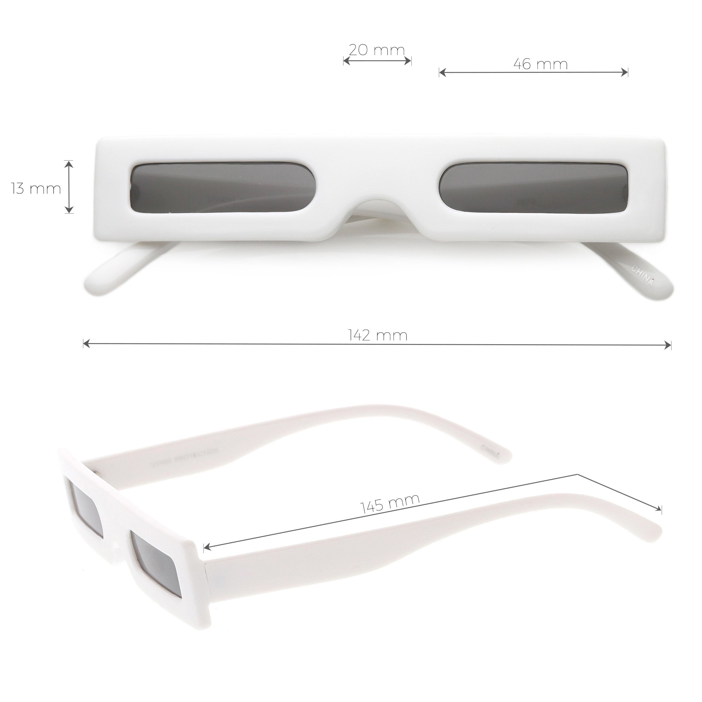 Retro Punk Square Thin Lens Sunglasses - Image 4