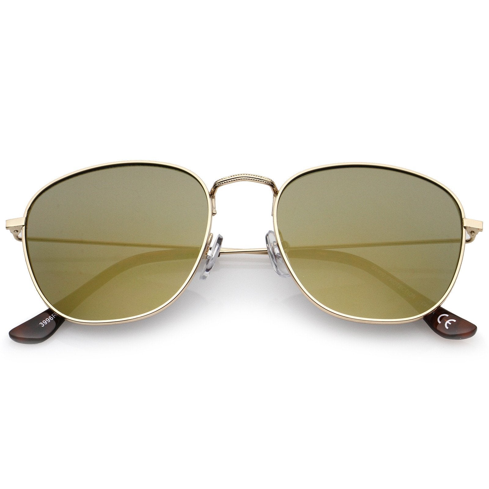 Slim Mirrored Flat Lens Square Sunglasses - Image 6