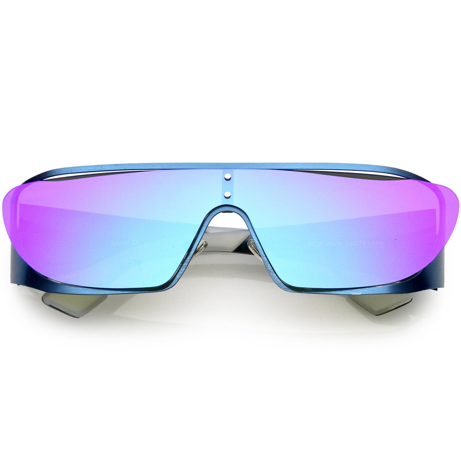 Space Cadet Metal Cutout Shield Sunglasses - Image 9