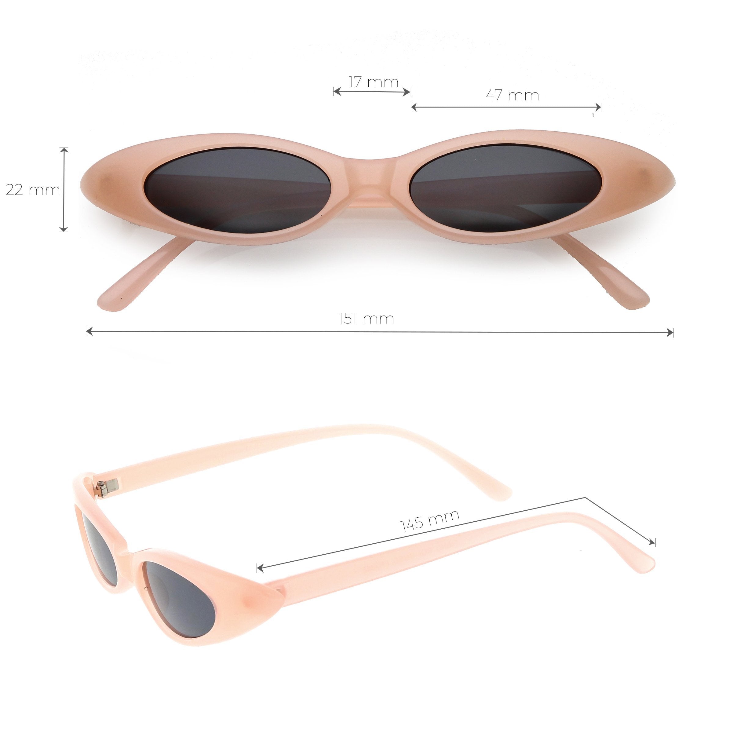 Trendy Pastel Thin Oval Sunglasses - Image 7
