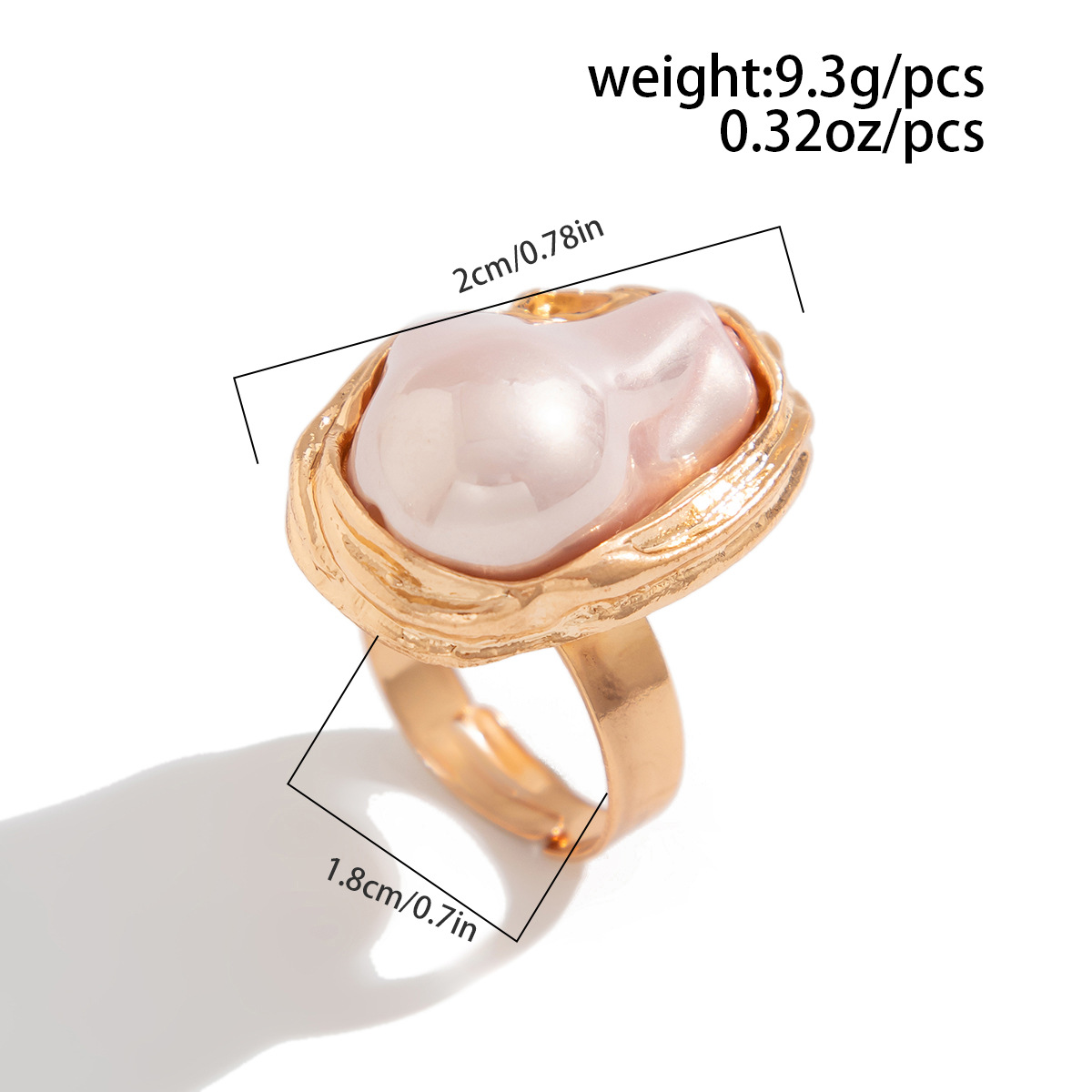 Mojoyce Fashion Imitation Pearl Gold Color Open Adjustable Ring for Women Engagement Party Gift Irregular Pearl Ring Jewelry 2025 - Image 3