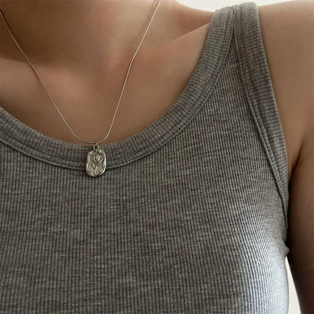Mojoyce-Mother's Day Gift Vintage Silver-plate Geometric Exaggerated CCB Chain Necklace For Women Female Fashion Boho Artificial Pearl Y2K Jewelry Gift - Image 20