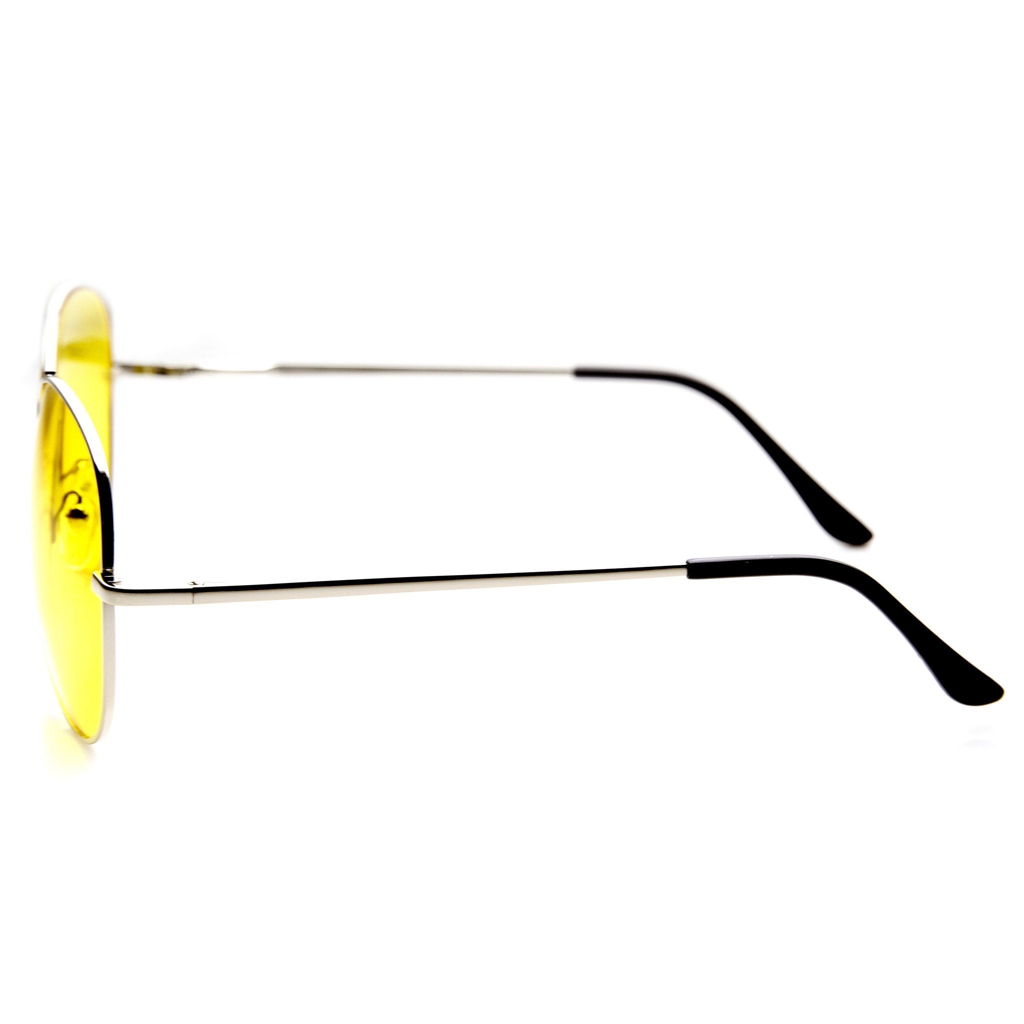Aviator Sunglasses With Yellow Driving Lens - Image 2