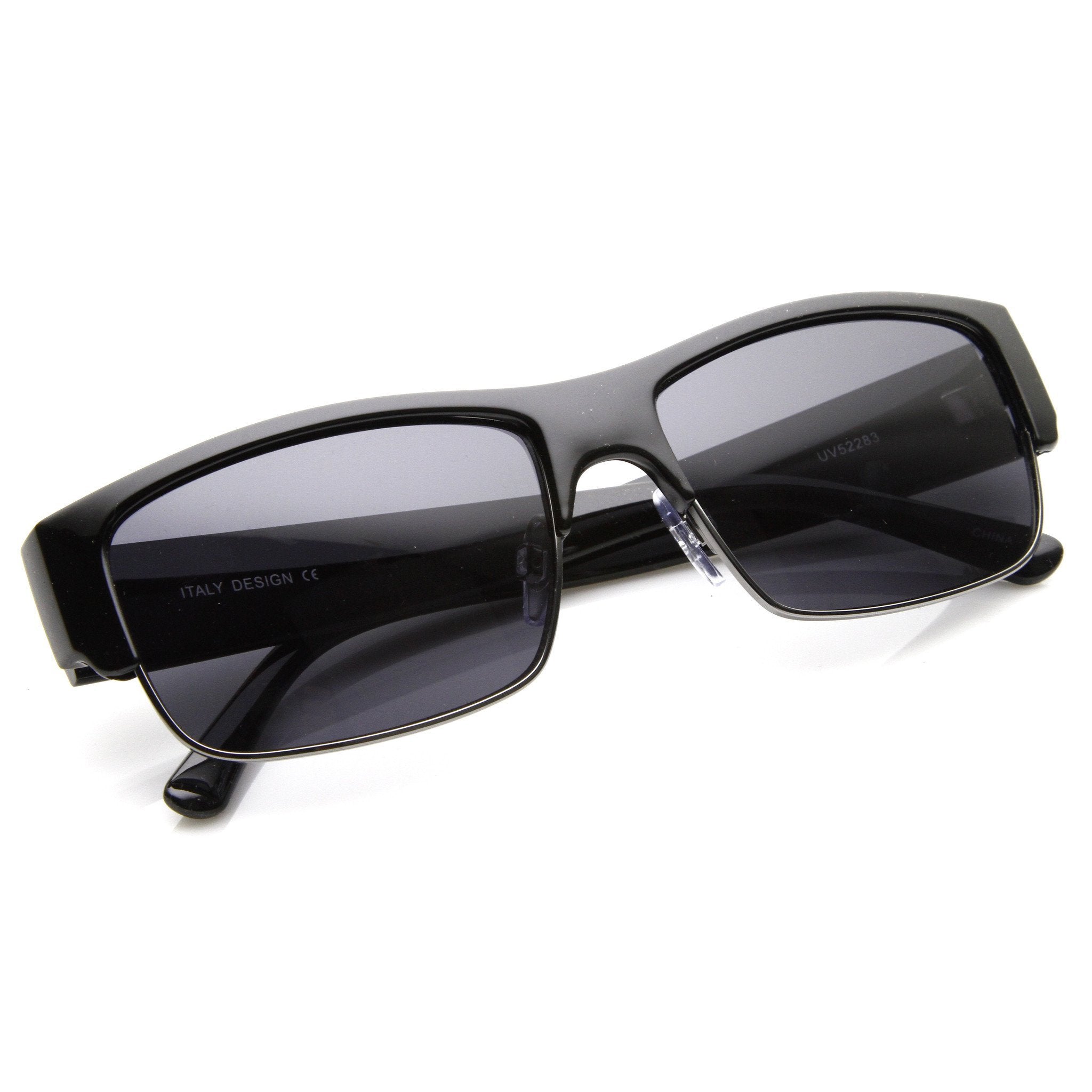 Half Frame Performance Rectangle Sunglasses - Image 3