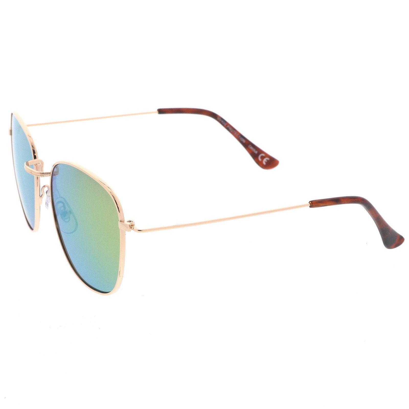 Slim Mirrored Flat Lens Square Sunglasses - Image 2