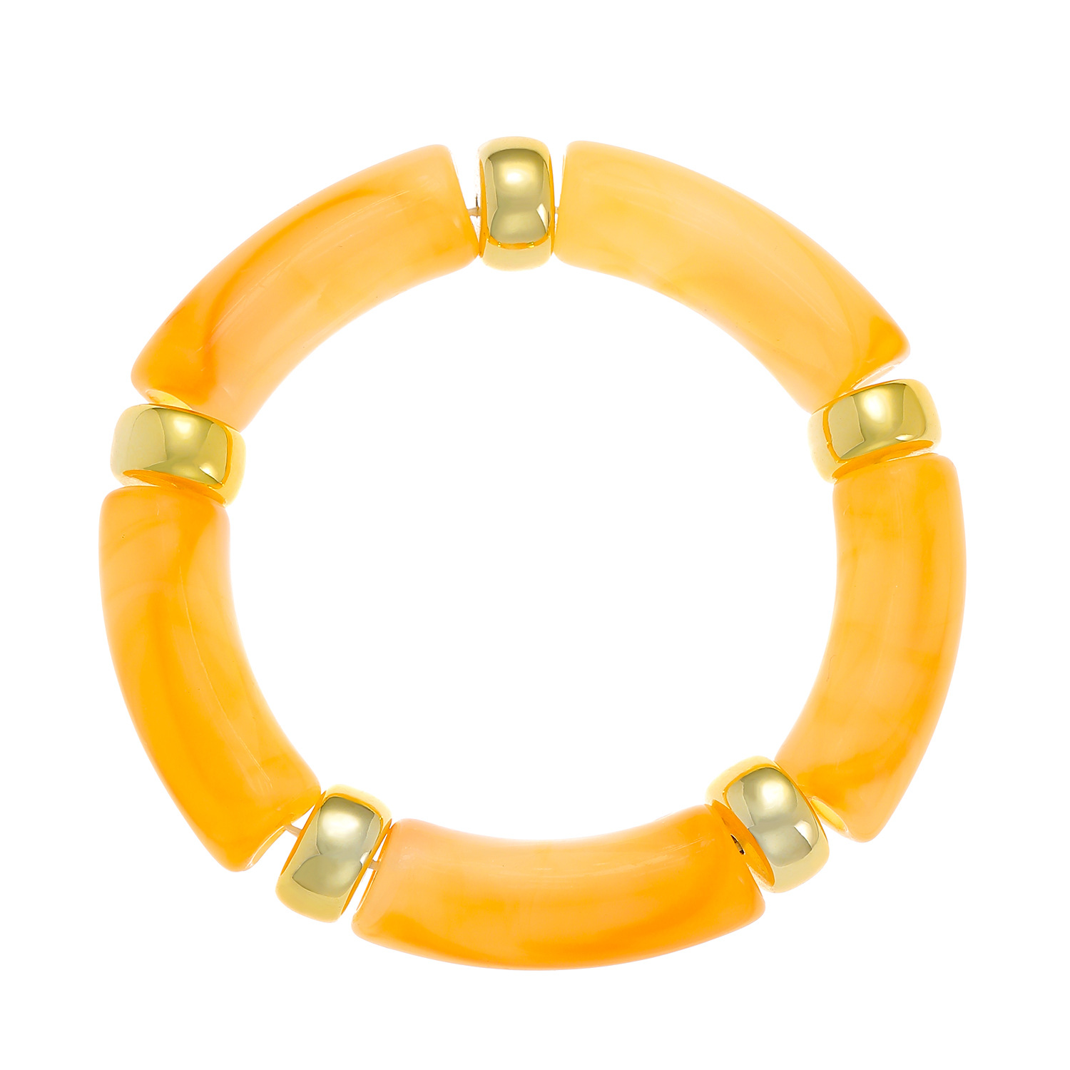 Mojoyce Fashion Acrylic Resin Amber Bamboo Bead Elastic Bracelet Bangles Tube Beads Handmake 2025 Trendy Designer Women Bracelets - Image 6