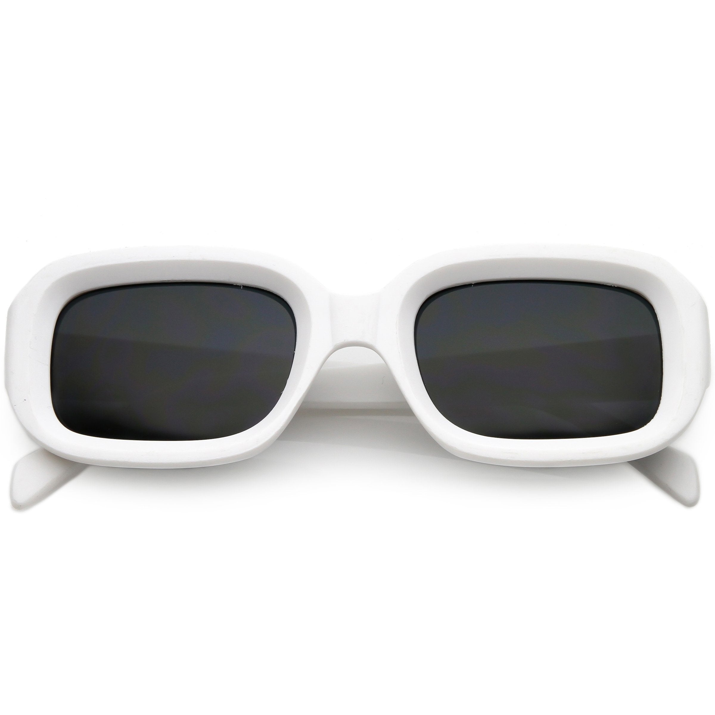 Retro Bold Deep Inset Rectangle Sunglasses - Image 5