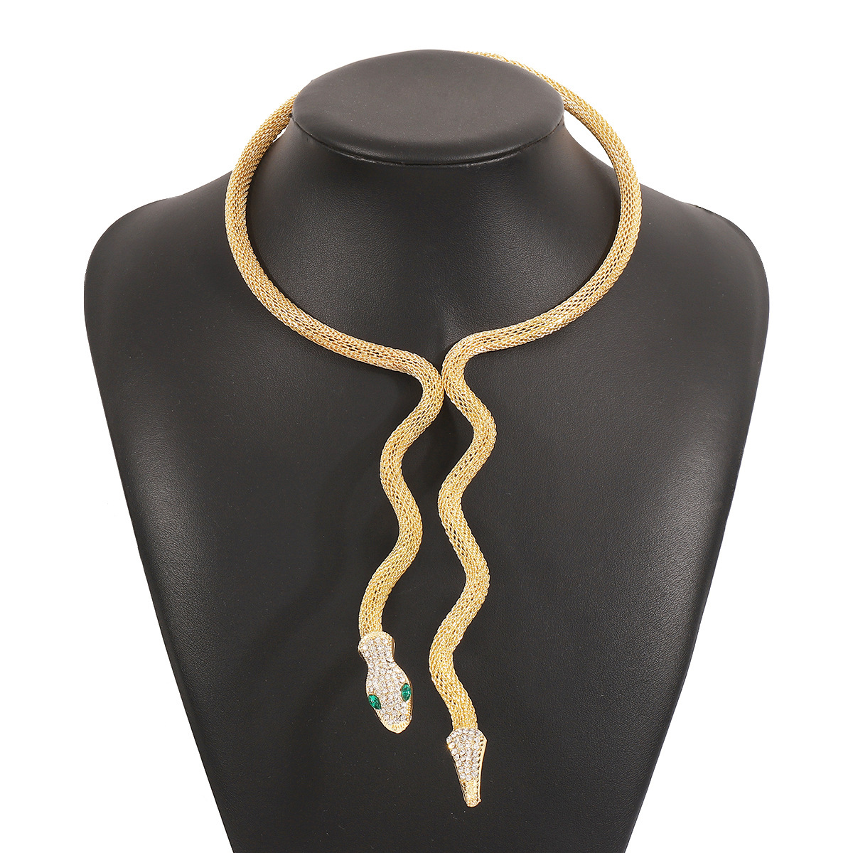 Mojoyce 2025 New Gothic Metal Gold Color Cool Bendy Long Snake Chokers Necklace for Women Men Chunky Torques Jewelry - Image 6