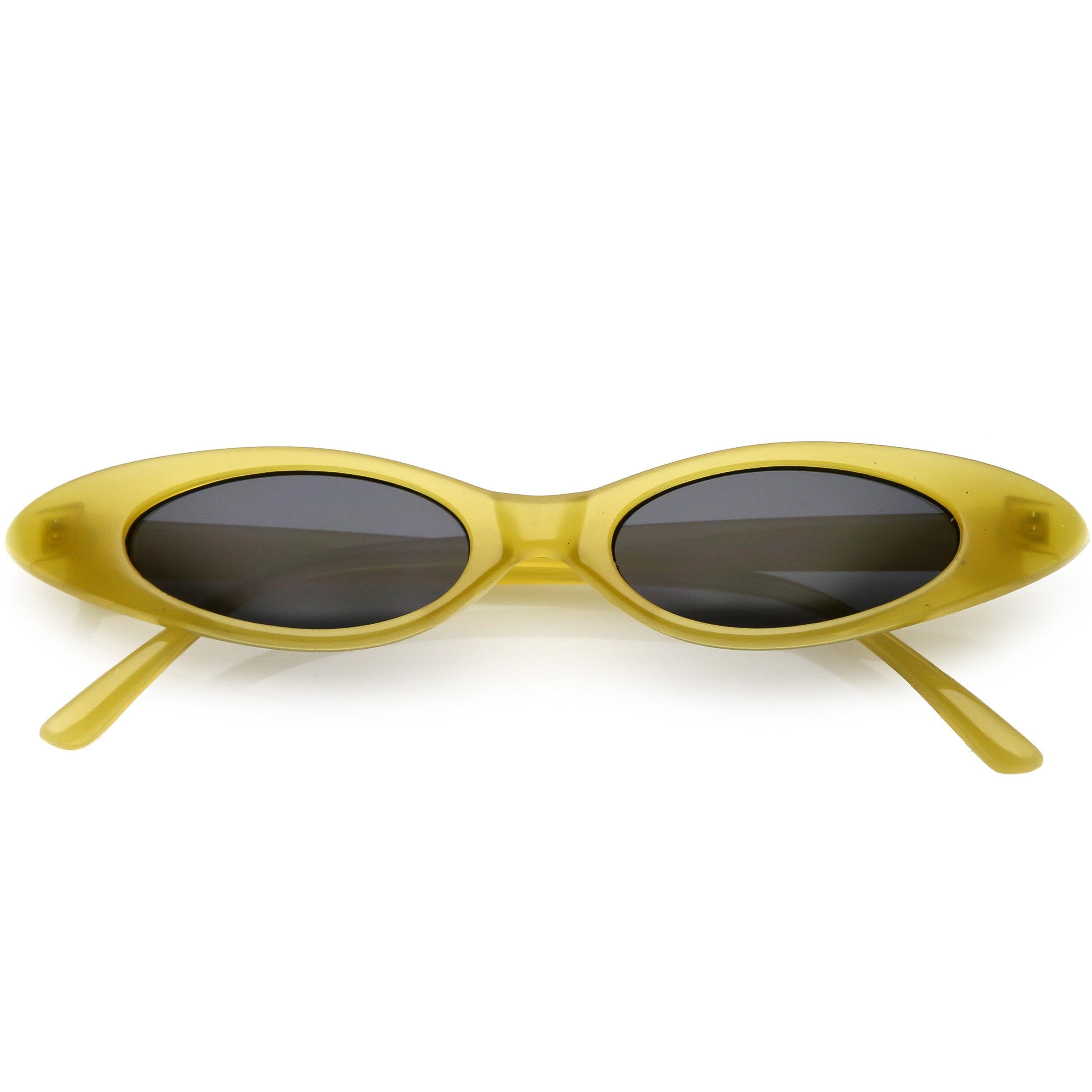 Trendy Pastel Thin Oval Sunglasses - Image 5