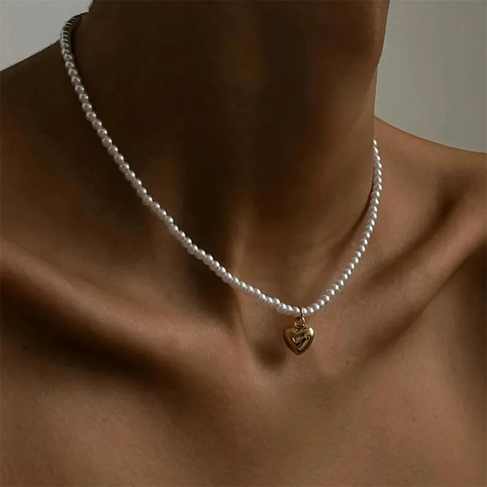 Mojoyce-Mother's Day Gift Vintage Silver-plate Geometric Exaggerated CCB Chain Necklace For Women Female Fashion Boho Artificial Pearl Y2K Jewelry Gift - Image 15