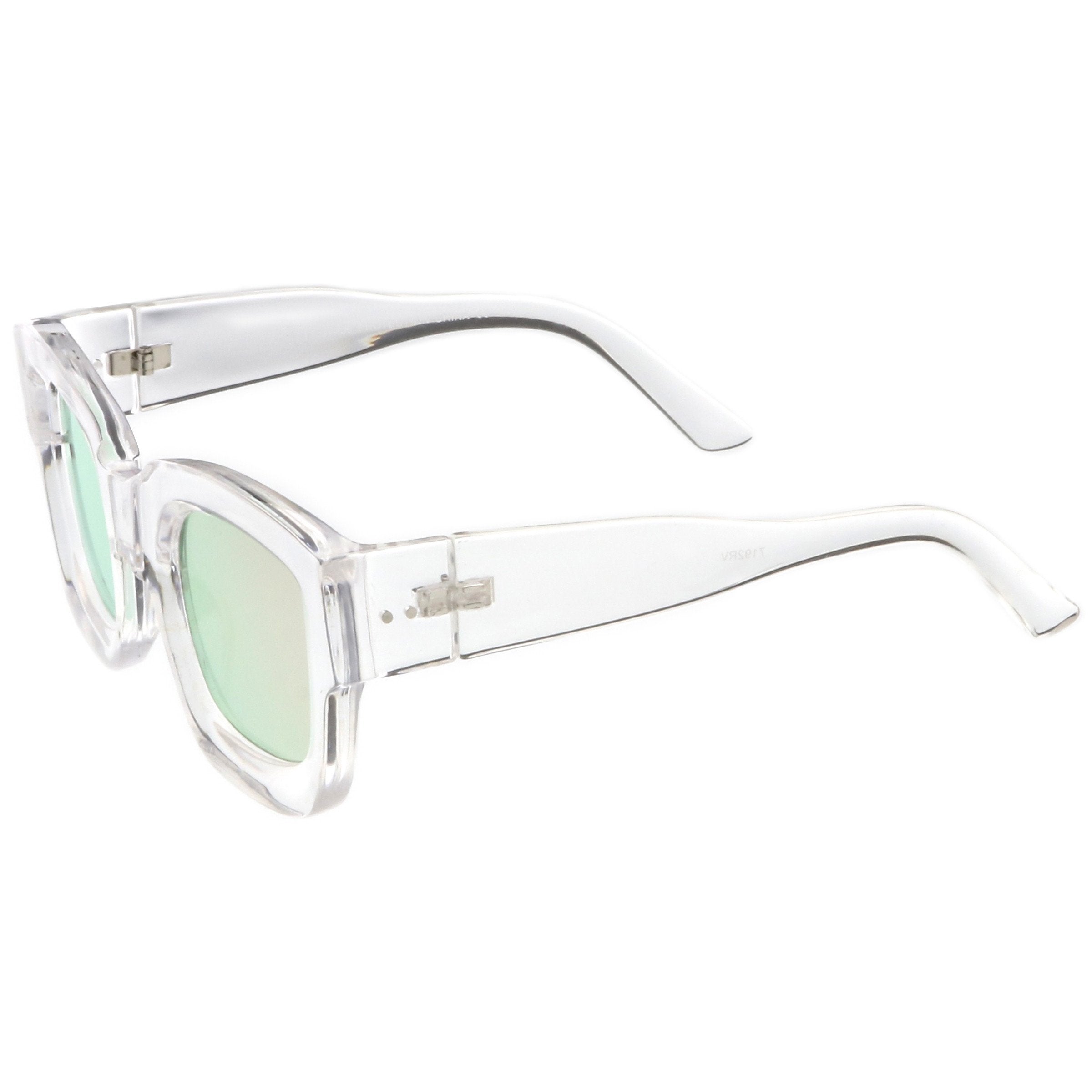 Bold Horned Rim Mirrored Sunglasses - Image 2