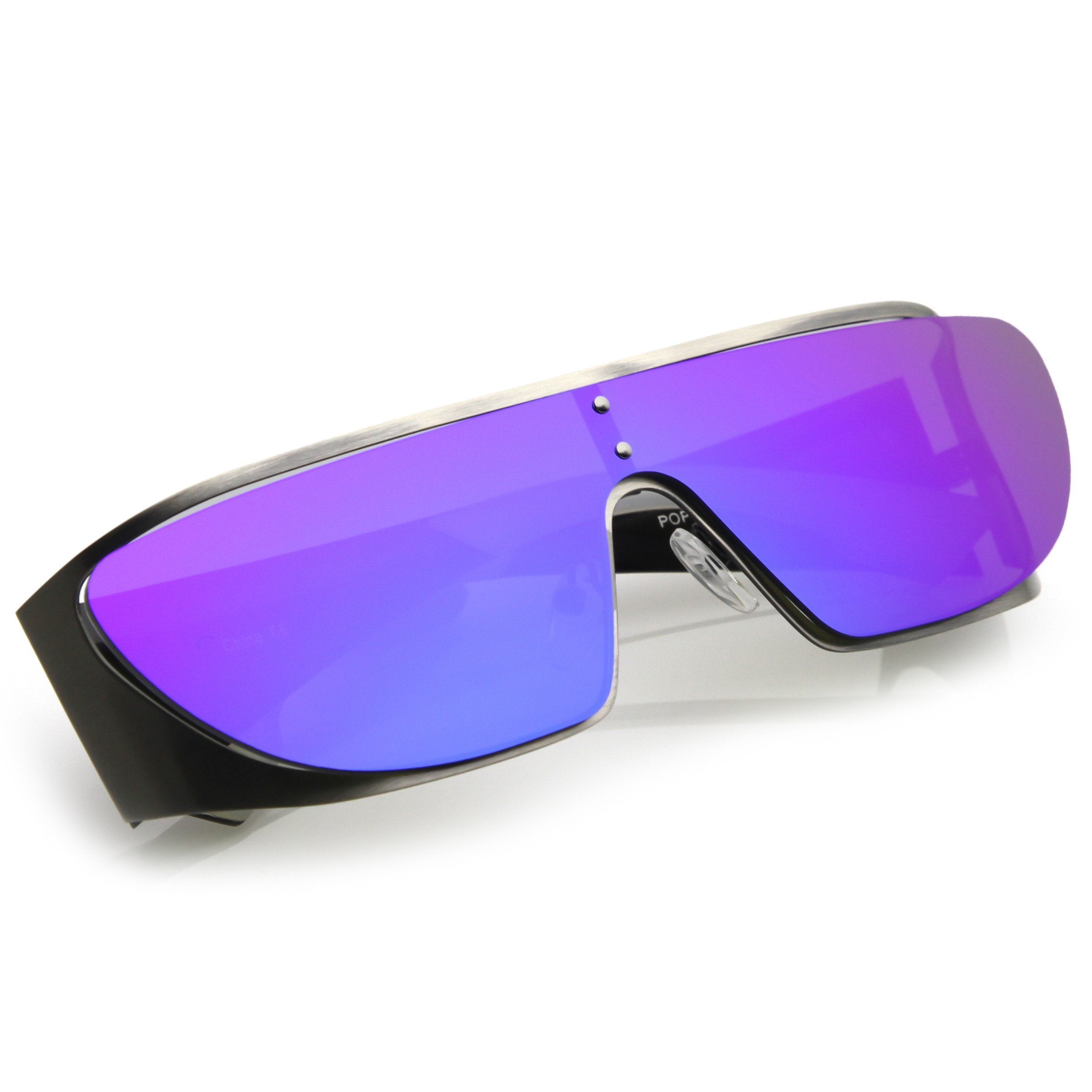 Space Cadet Metal Cutout Shield Sunglasses - Image 3