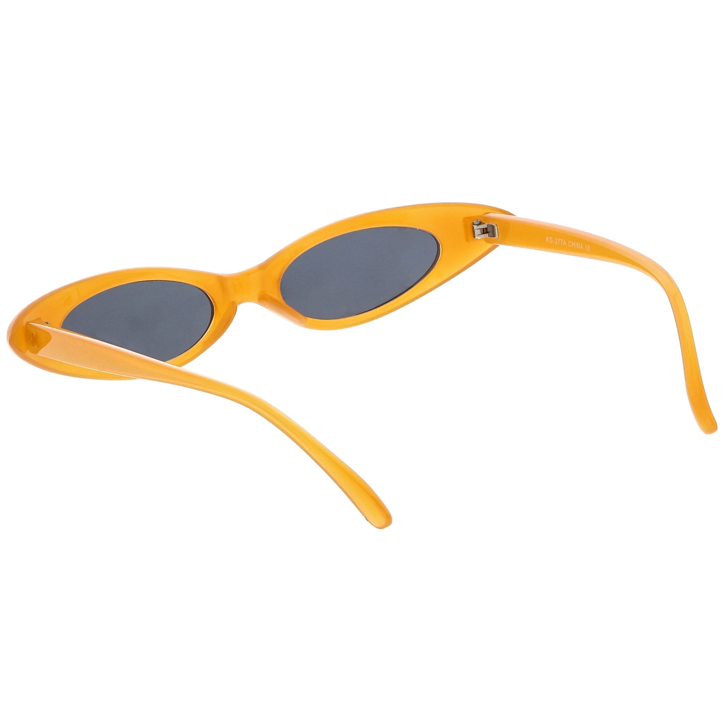 Trendy Pastel Thin Oval Sunglasses - Image 3
