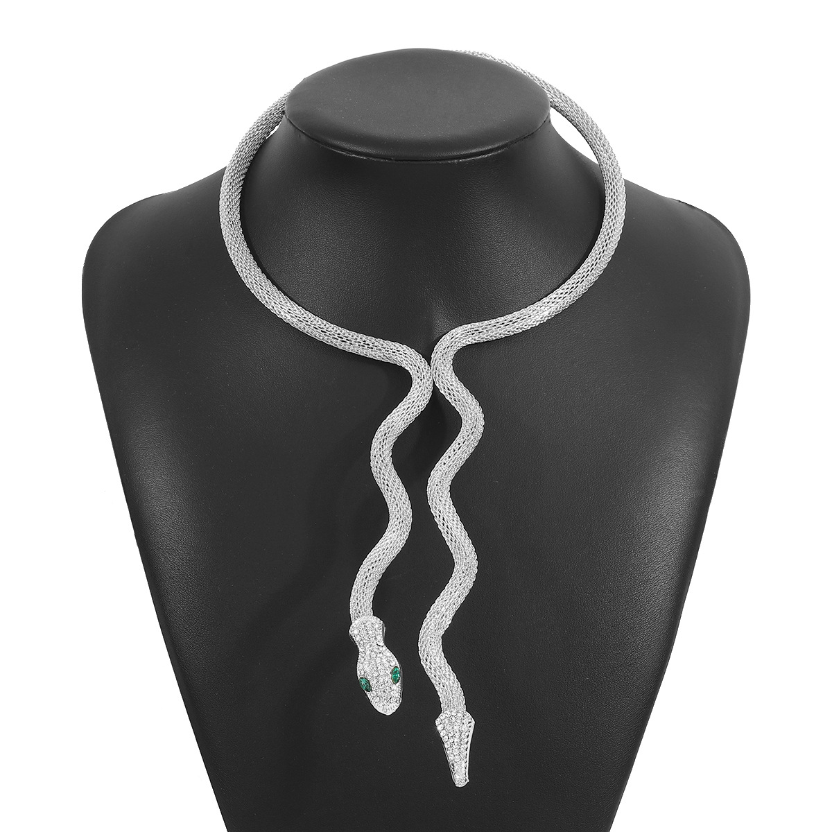 Mojoyce 2025 New Gothic Metal Gold Color Cool Bendy Long Snake Chokers Necklace for Women Men Chunky Torques Jewelry - Image 4