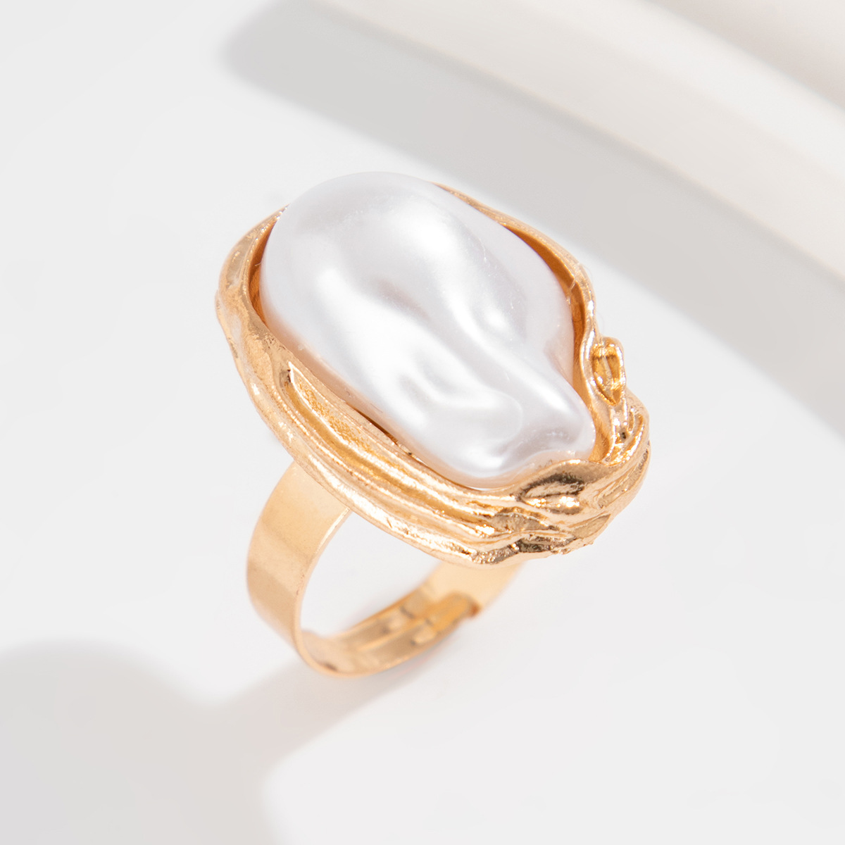 Mojoyce Fashion Imitation Pearl Gold Color Open Adjustable Ring for Women Engagement Party Gift Irregular Pearl Ring Jewelry 2025 - Image 13