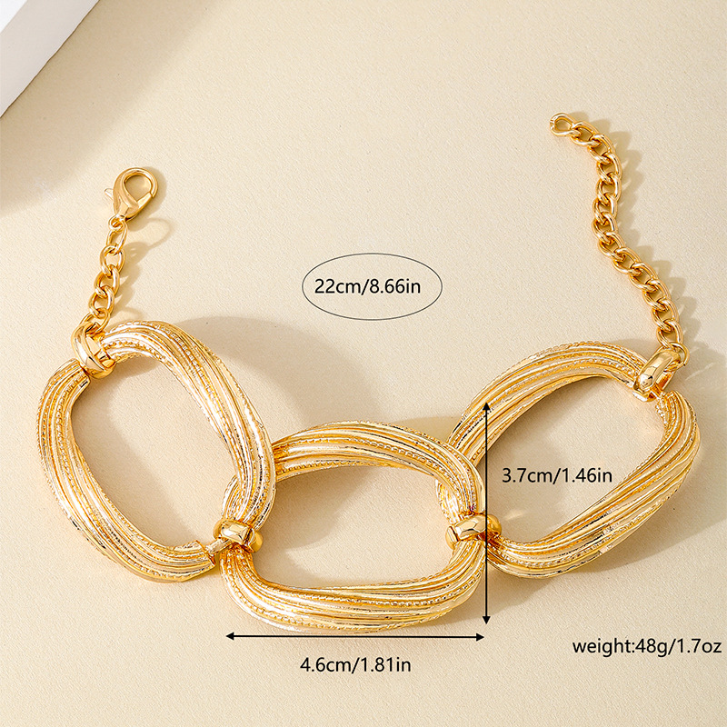 Mojoyce Punk Gold Color Hollow Geometric Choker Necklace Torques Bracelet Set For Women Men Collar Necklace African Jewelry Sets - Image 5