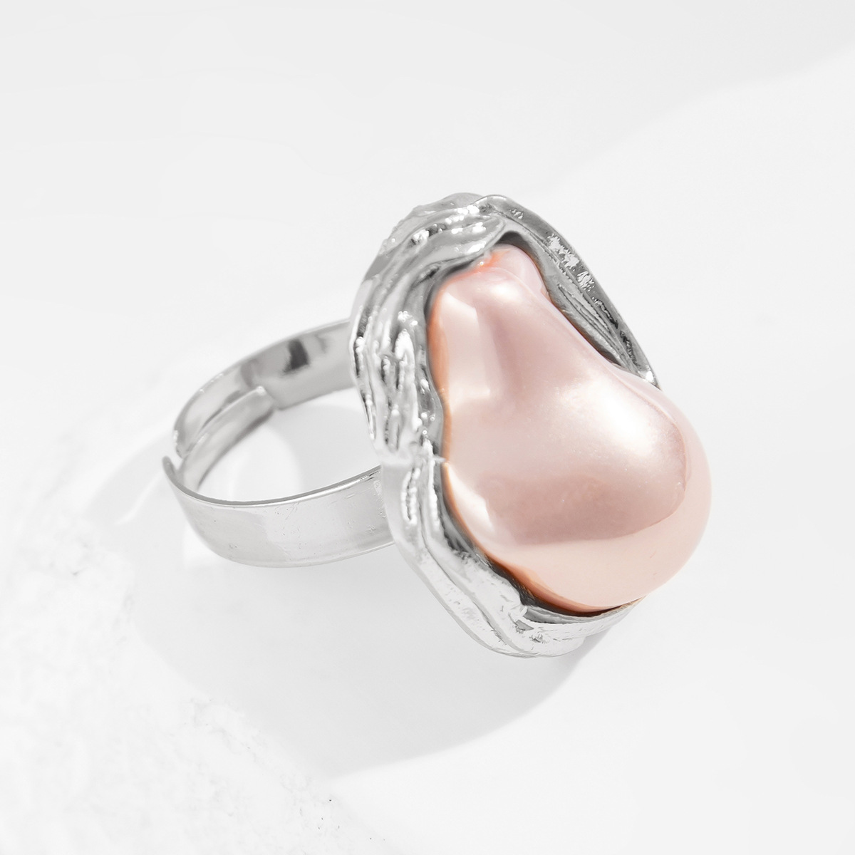 Mojoyce Fashion Imitation Pearl Gold Color Open Adjustable Ring for Women Engagement Party Gift Irregular Pearl Ring Jewelry 2025 - Image 8