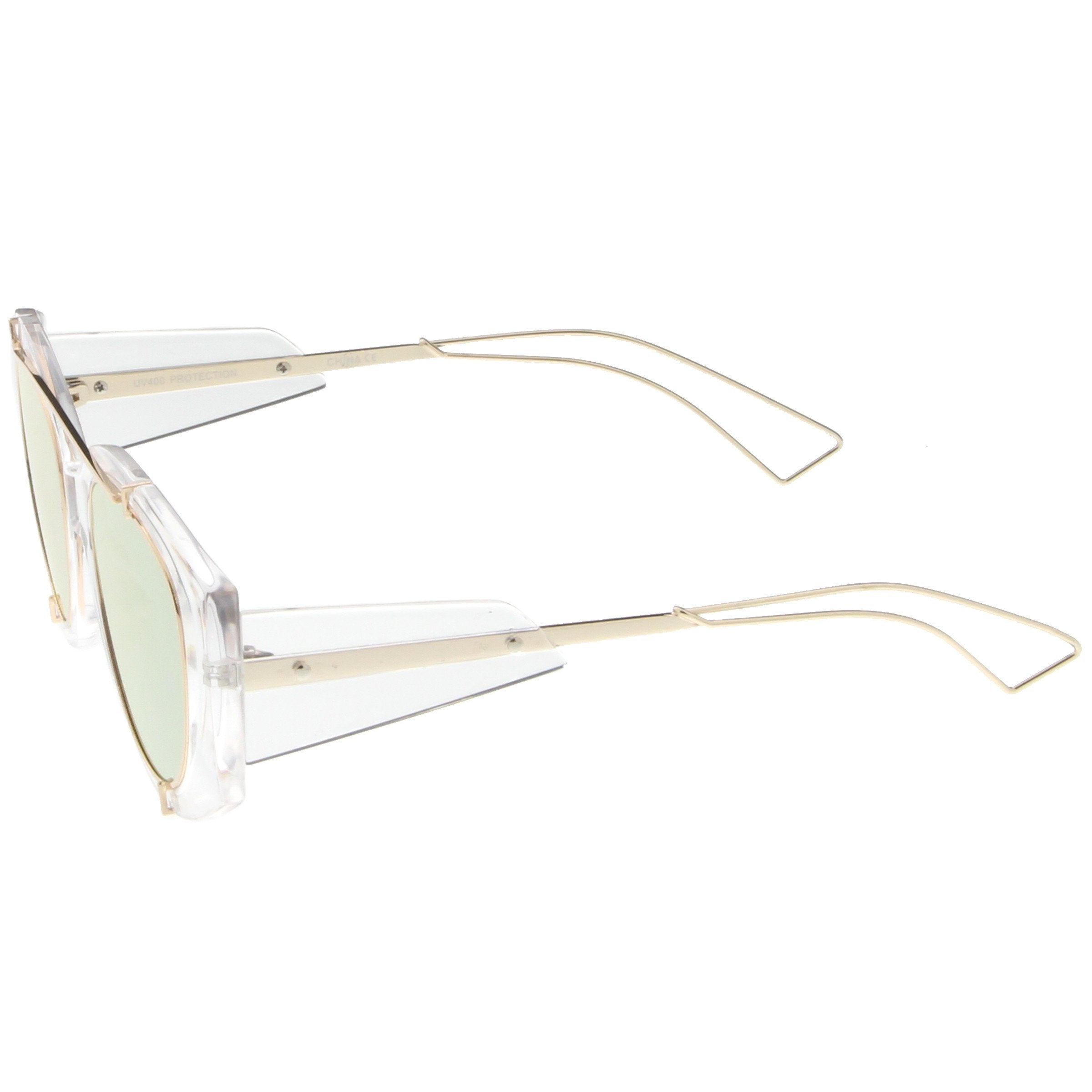 Translucent Mirrored Aviator Sunglasses - Image 2