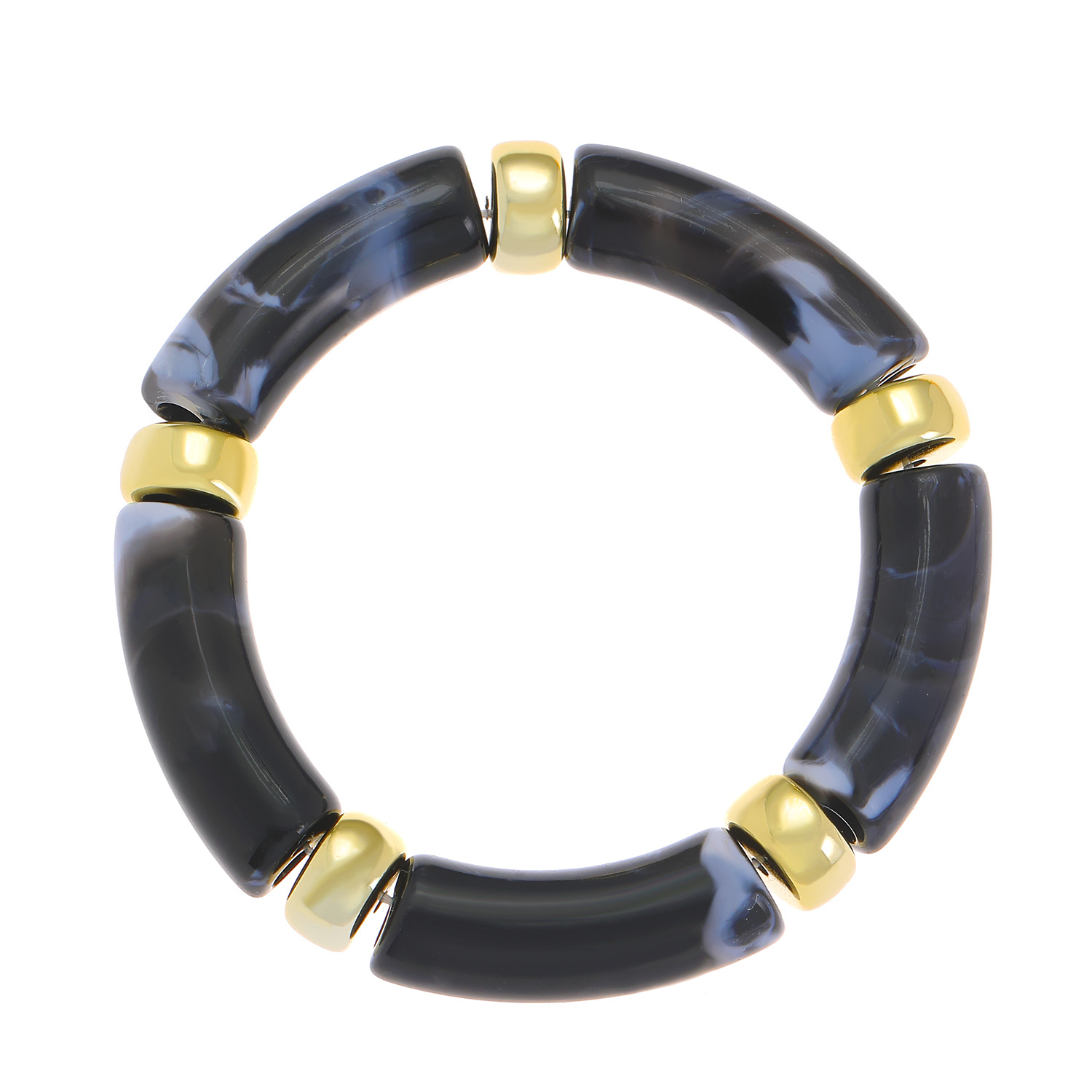 Mojoyce Fashion Acrylic Resin Amber Bamboo Bead Elastic Bracelet Bangles Tube Beads Handmake 2025 Trendy Designer Women Bracelets - Image 8