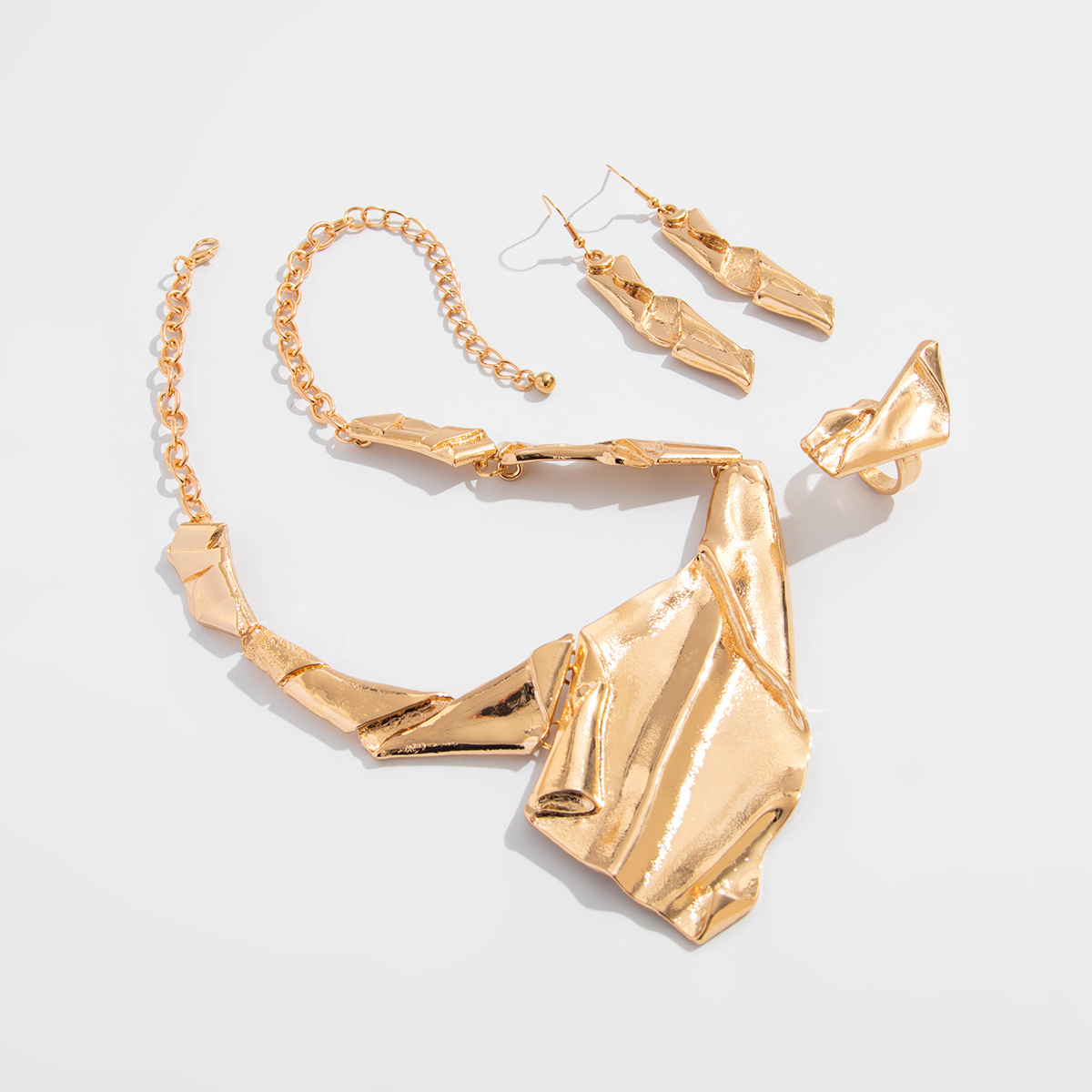 Mojoyce Exaggerated Irregular Geometric Metal Necklace for Women Punk Chunky Heavy Short Choker Party Jewelry Steampunk - Image 3