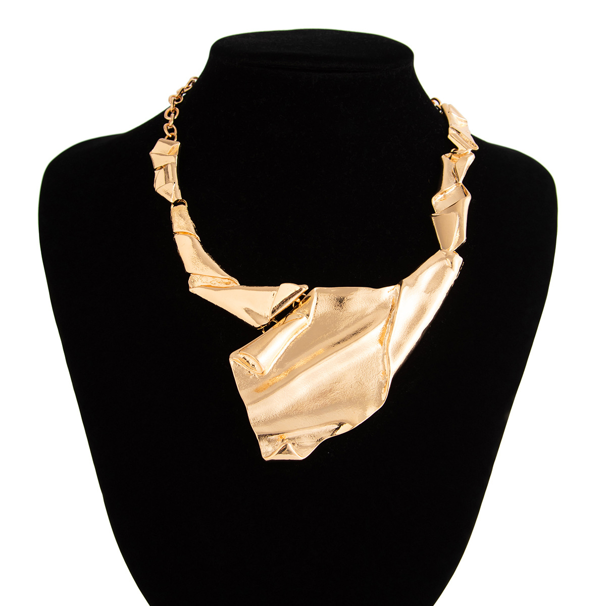 Mojoyce Exaggerated Irregular Geometric Metal Necklace for Women Punk Chunky Heavy Short Choker Party Jewelry Steampunk - Image 6