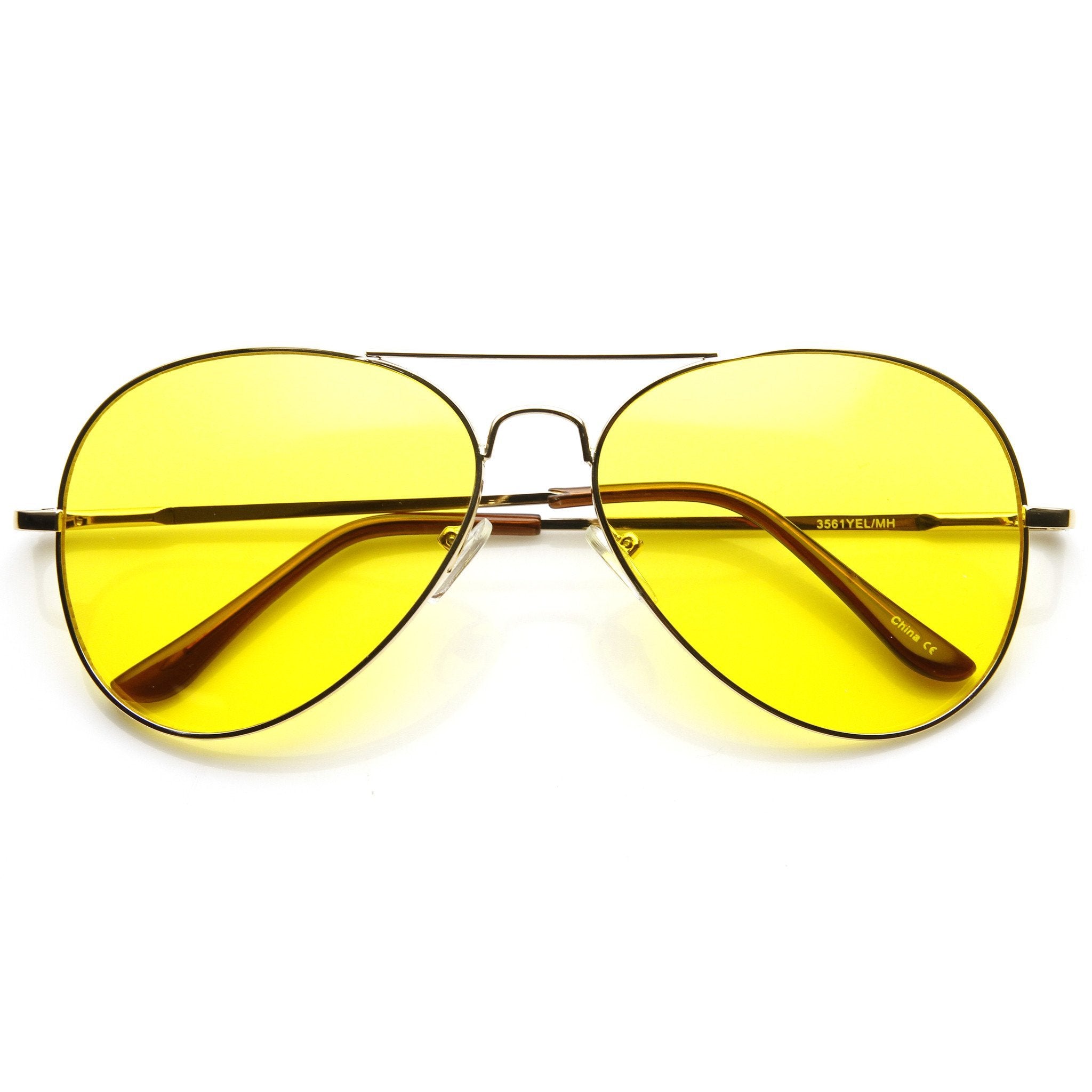 Aviator Sunglasses With Yellow Driving Lens - Image 5