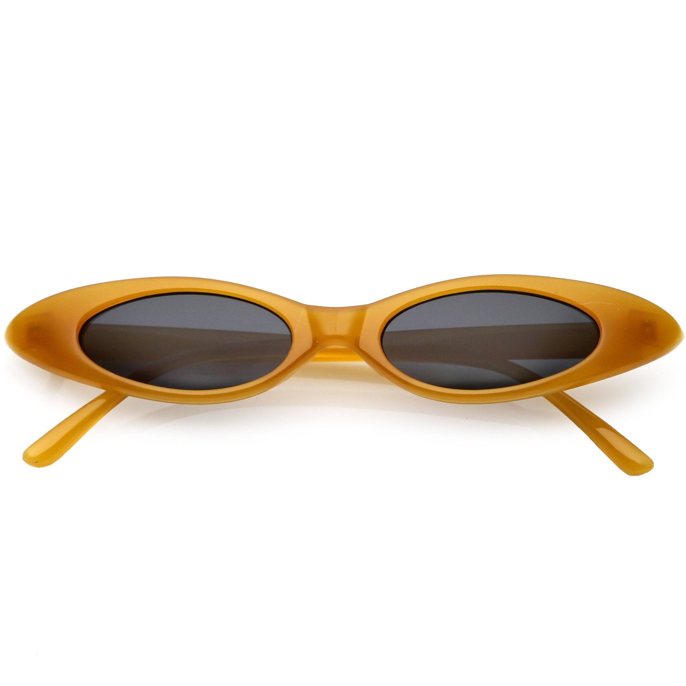 Trendy Pastel Thin Oval Sunglasses