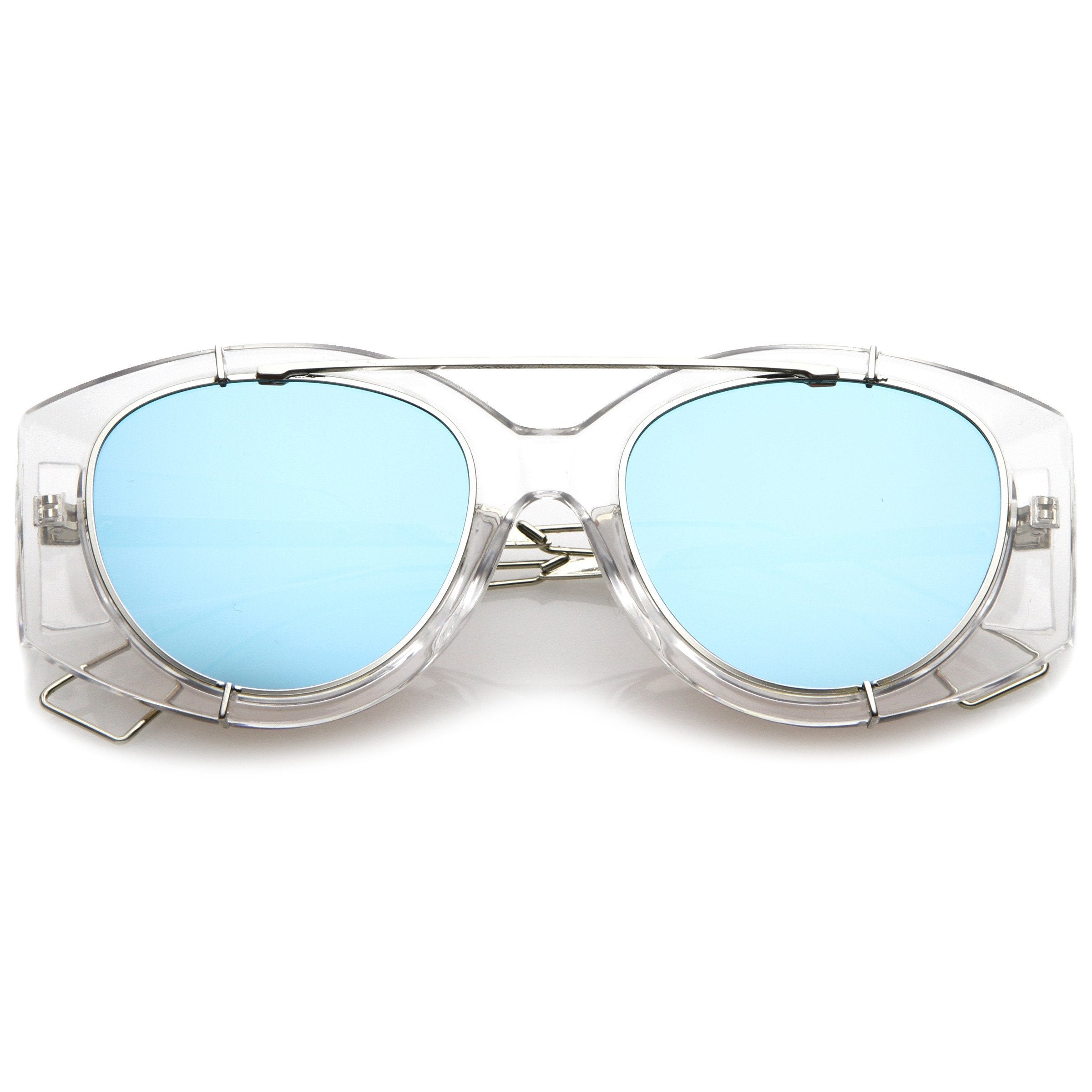Translucent Mirrored Aviator Sunglasses - Image 4
