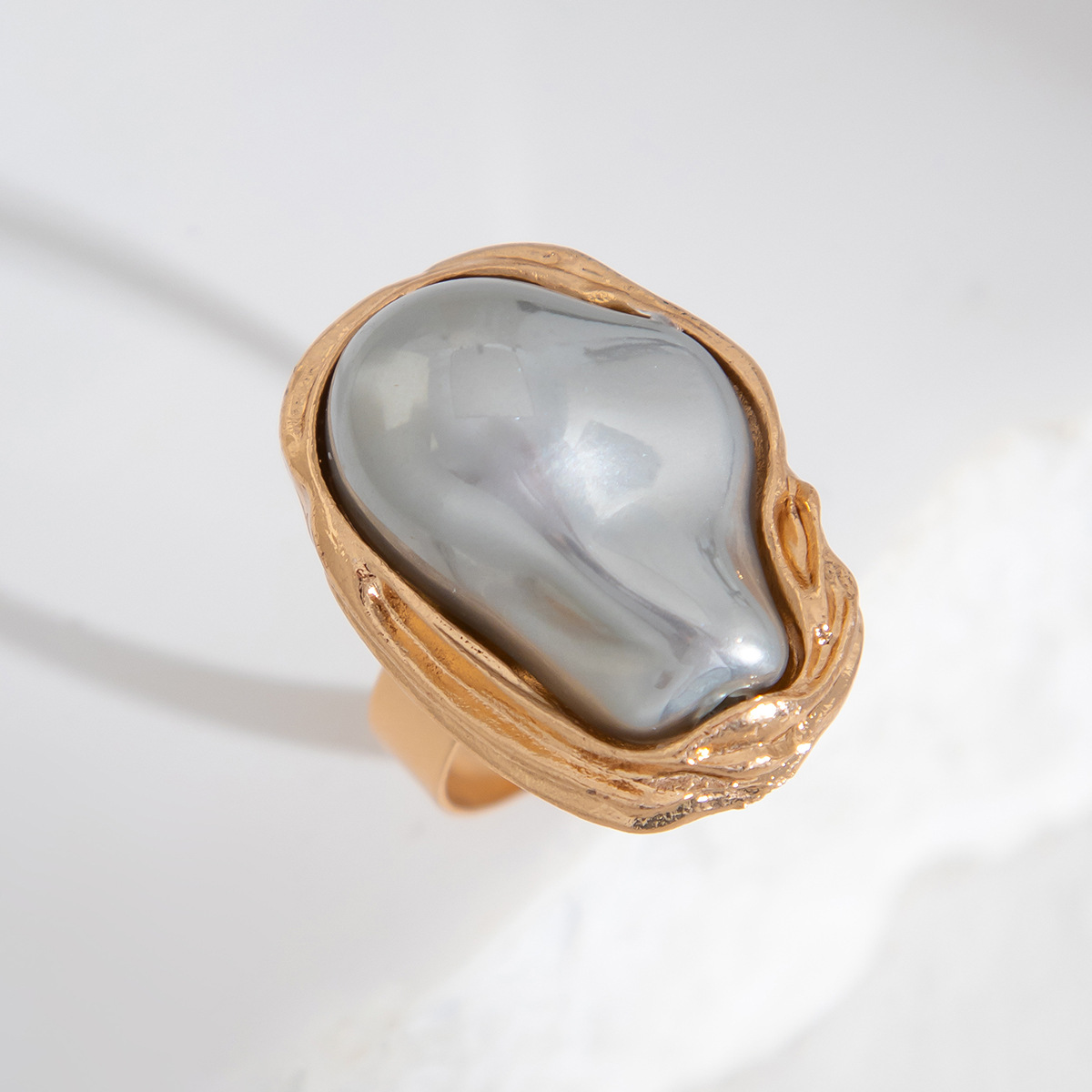 Mojoyce Fashion Imitation Pearl Gold Color Open Adjustable Ring for Women Engagement Party Gift Irregular Pearl Ring Jewelry 2025 - Image 11