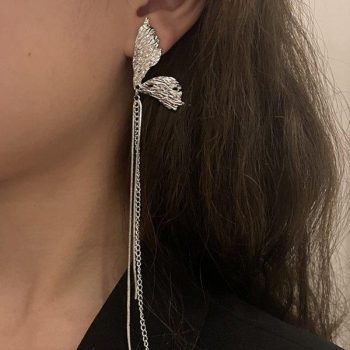 Mojoyce-Original Metal Butterfly Tassels Earrings