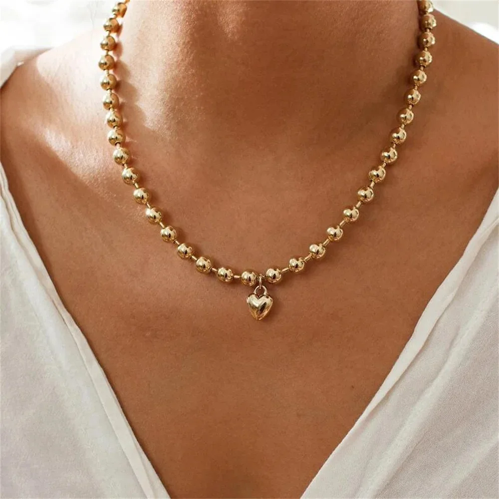 Mojoyce-Mother's Day Gift Vintage Silver-plate Geometric Exaggerated CCB Chain Necklace For Women Female Fashion Boho Artificial Pearl Y2K Jewelry Gift - Image 13