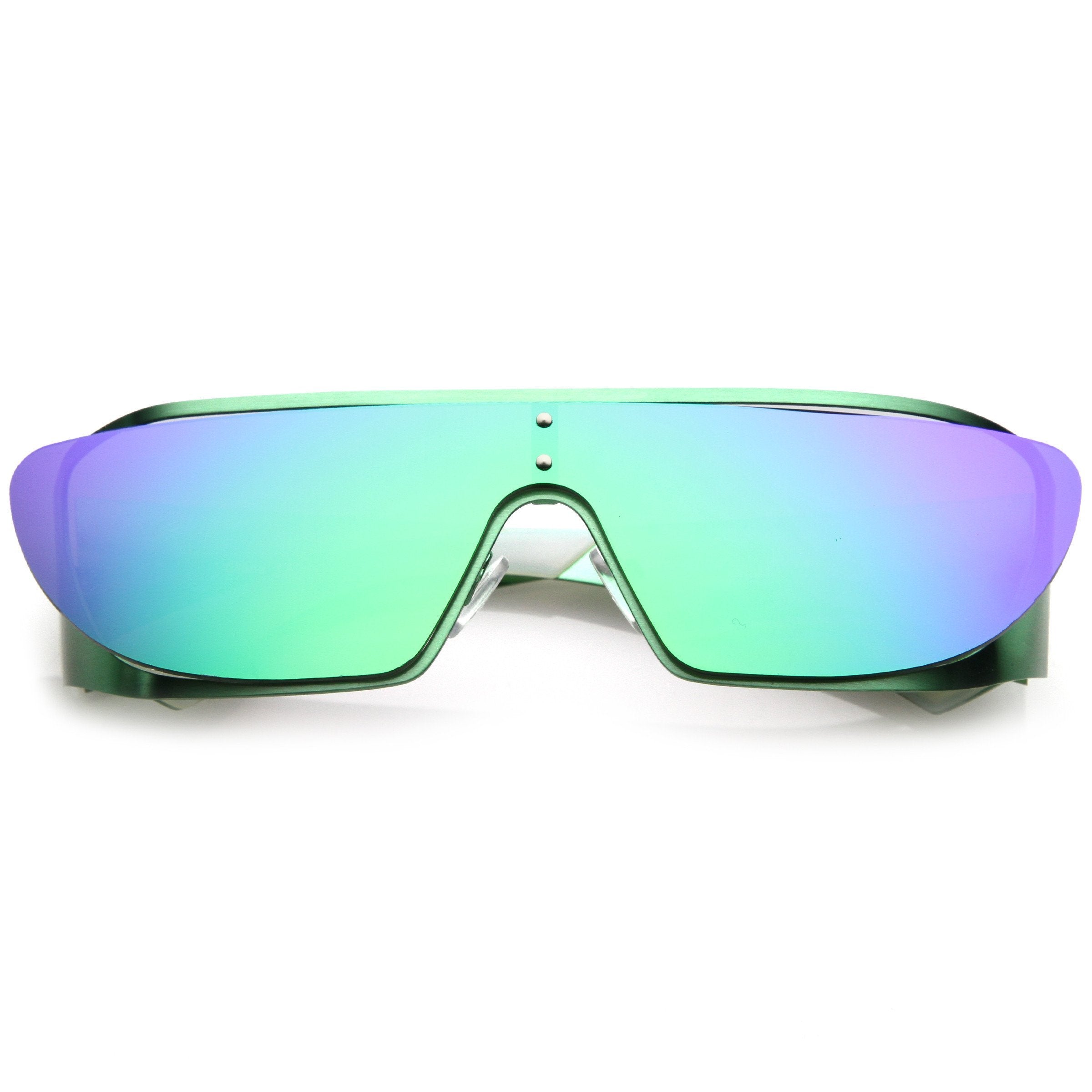 Space Cadet Metal Cutout Shield Sunglasses - Image 8