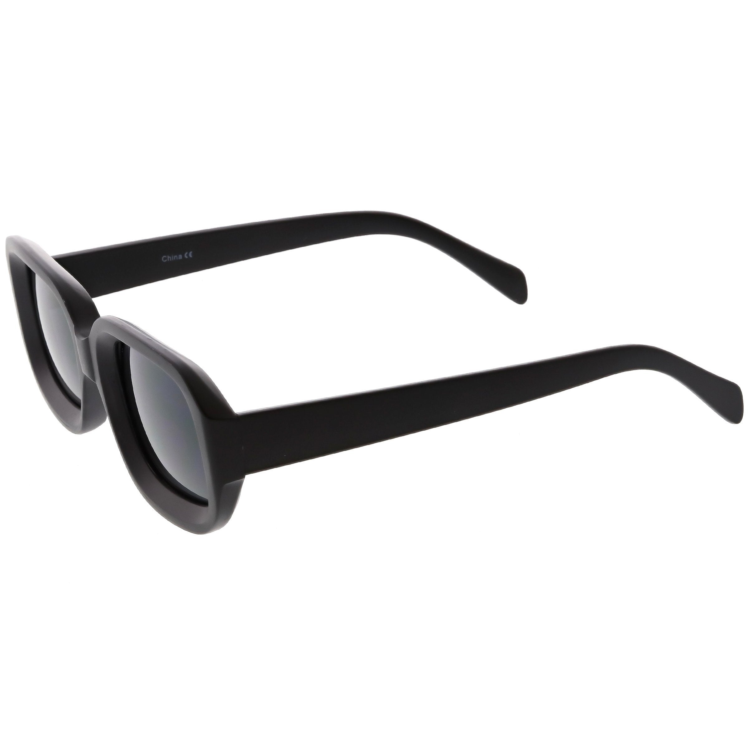 Retro Bold Deep Inset Rectangle Sunglasses - Image 2