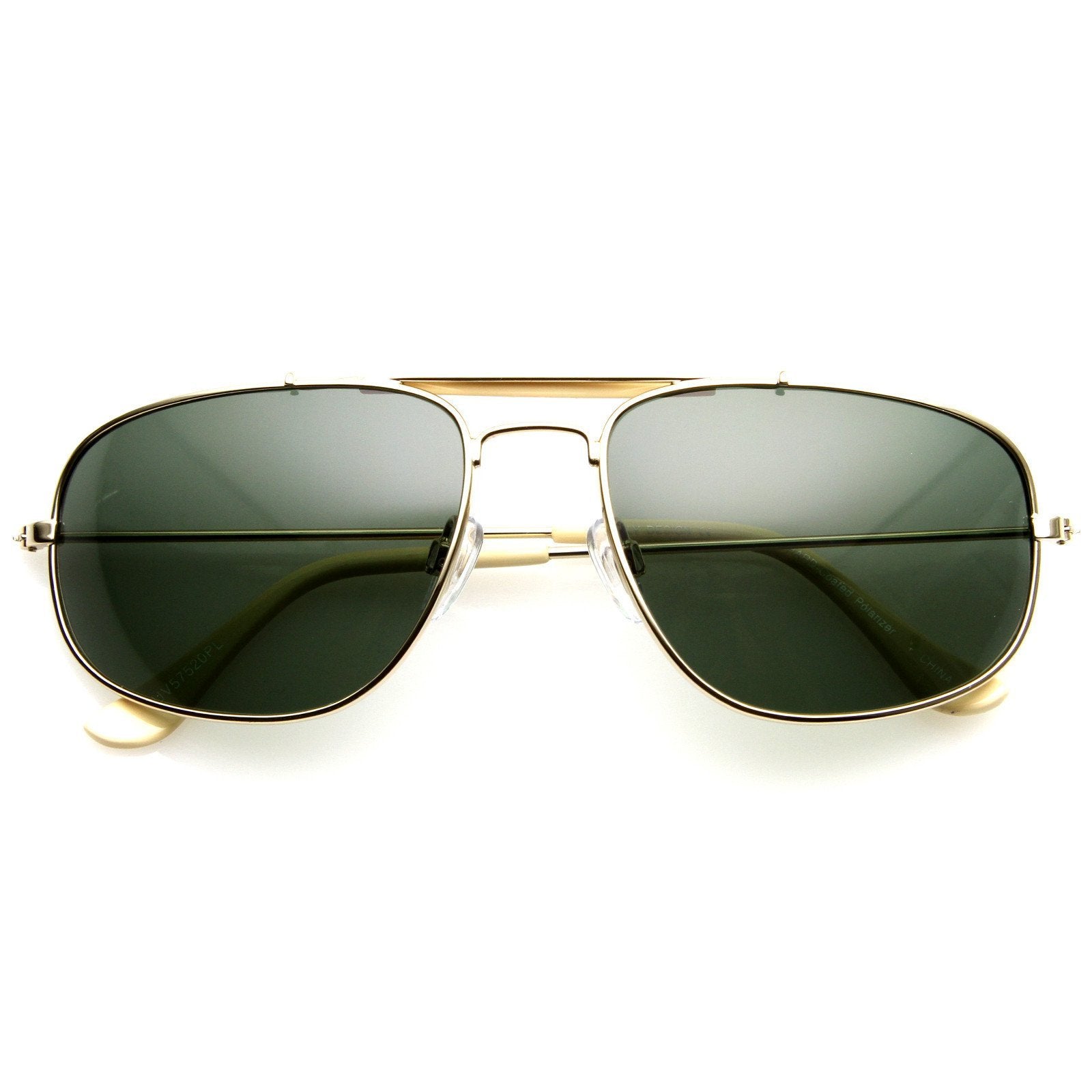 Cross Bar Nickel Finish Aviator Sunglasses - Image 4