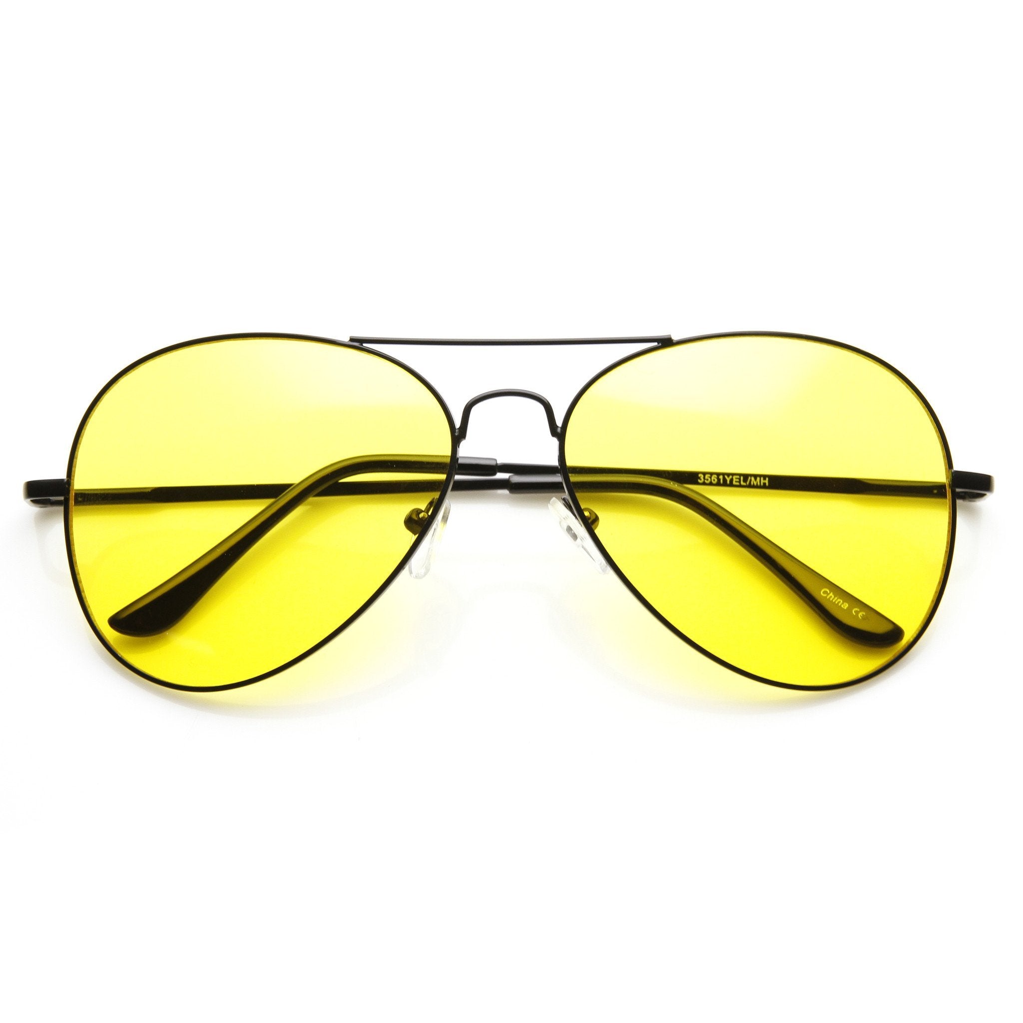 Aviator Sunglasses With Yellow Driving Lens - Image 4